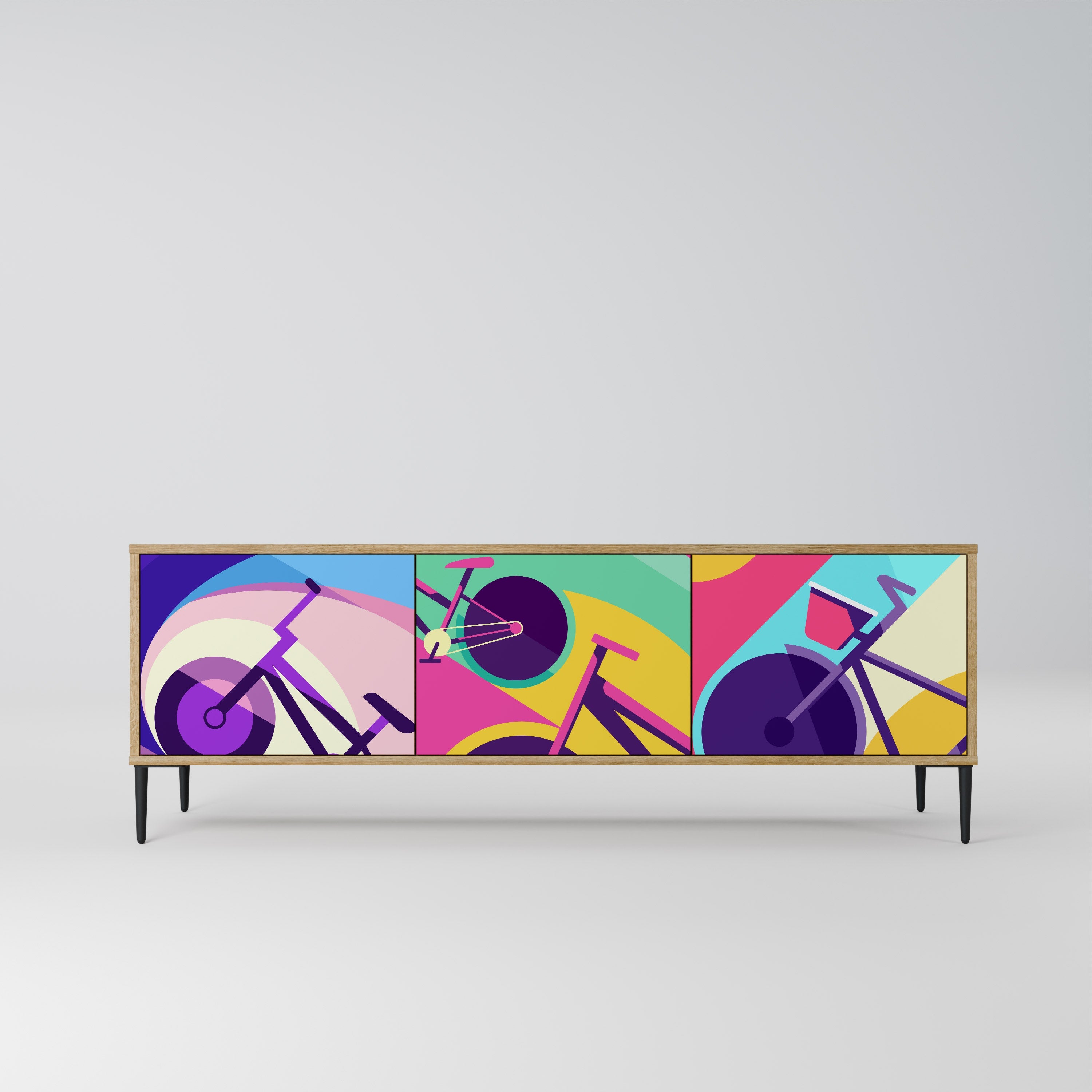 BIKE DREAMS TV-Lowboard mit 3 Türen in Eiche-Optik