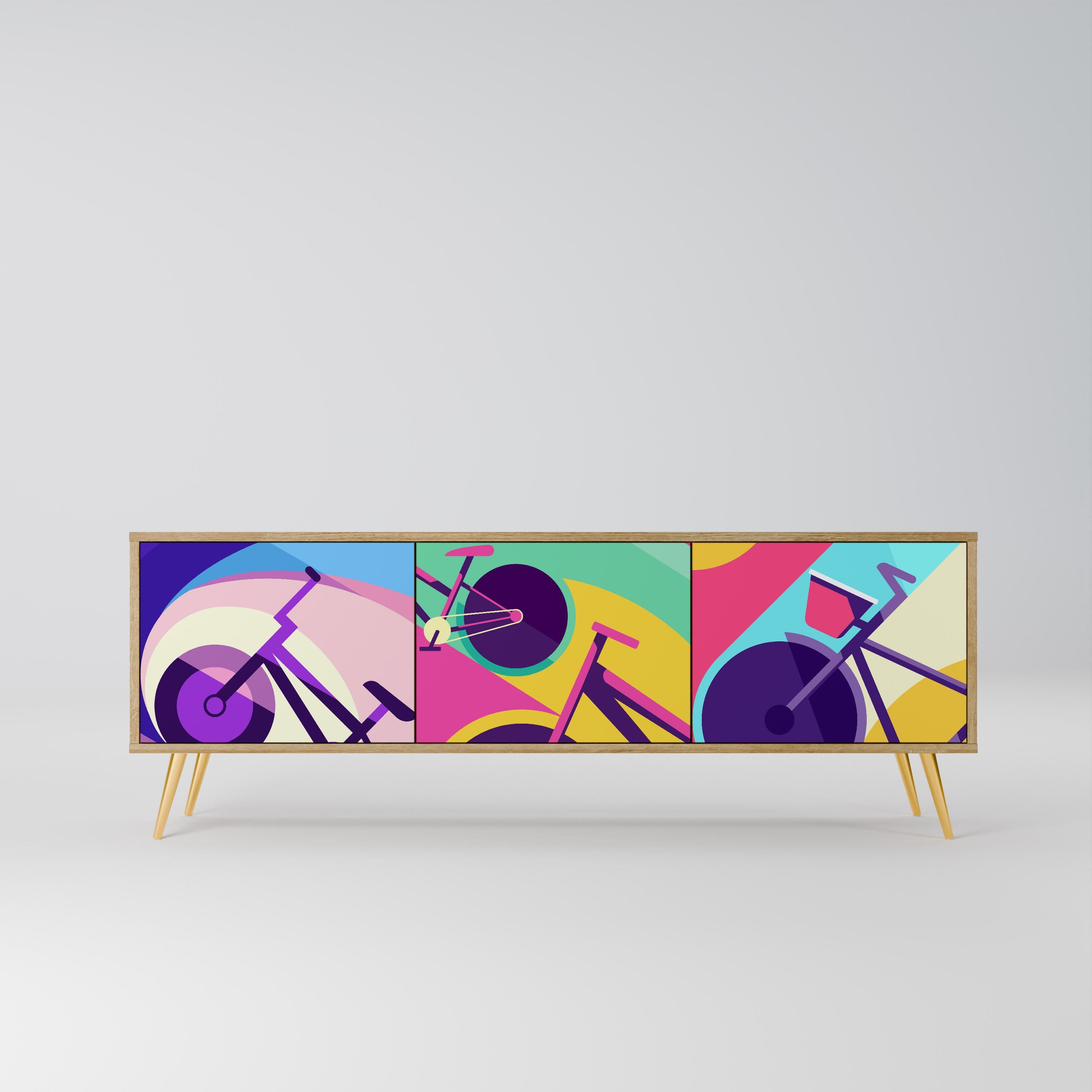 BIKE DREAMS TV-Lowboard mit 3 Türen in Eiche-Optik