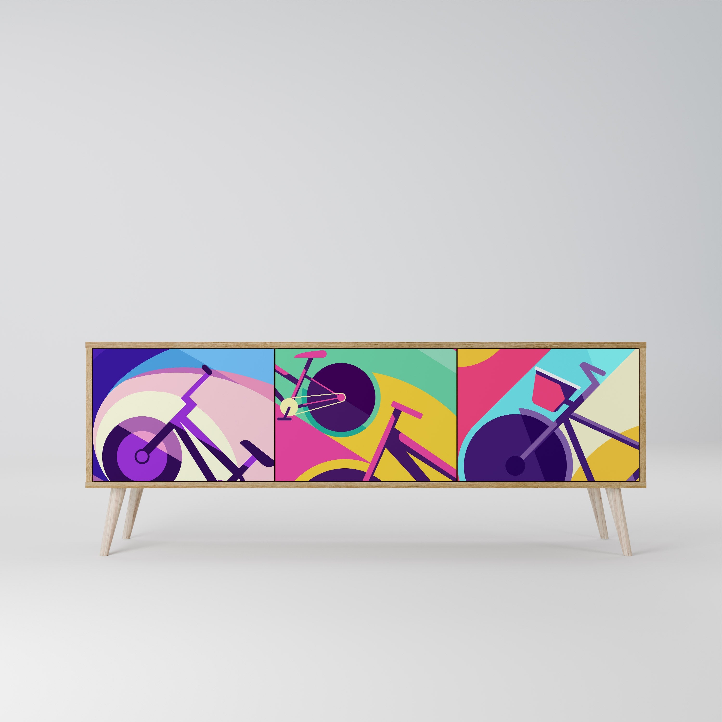 BIKE DREAMS TV-Lowboard mit 3 Türen in Eiche-Optik