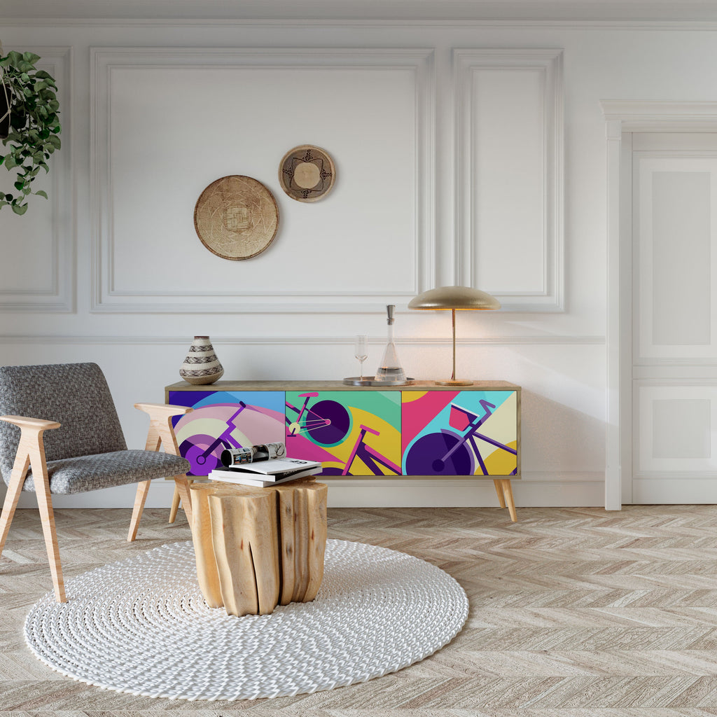 BIKE DREAMS TV-Lowboard mit 3 Türen in Eiche-Optik