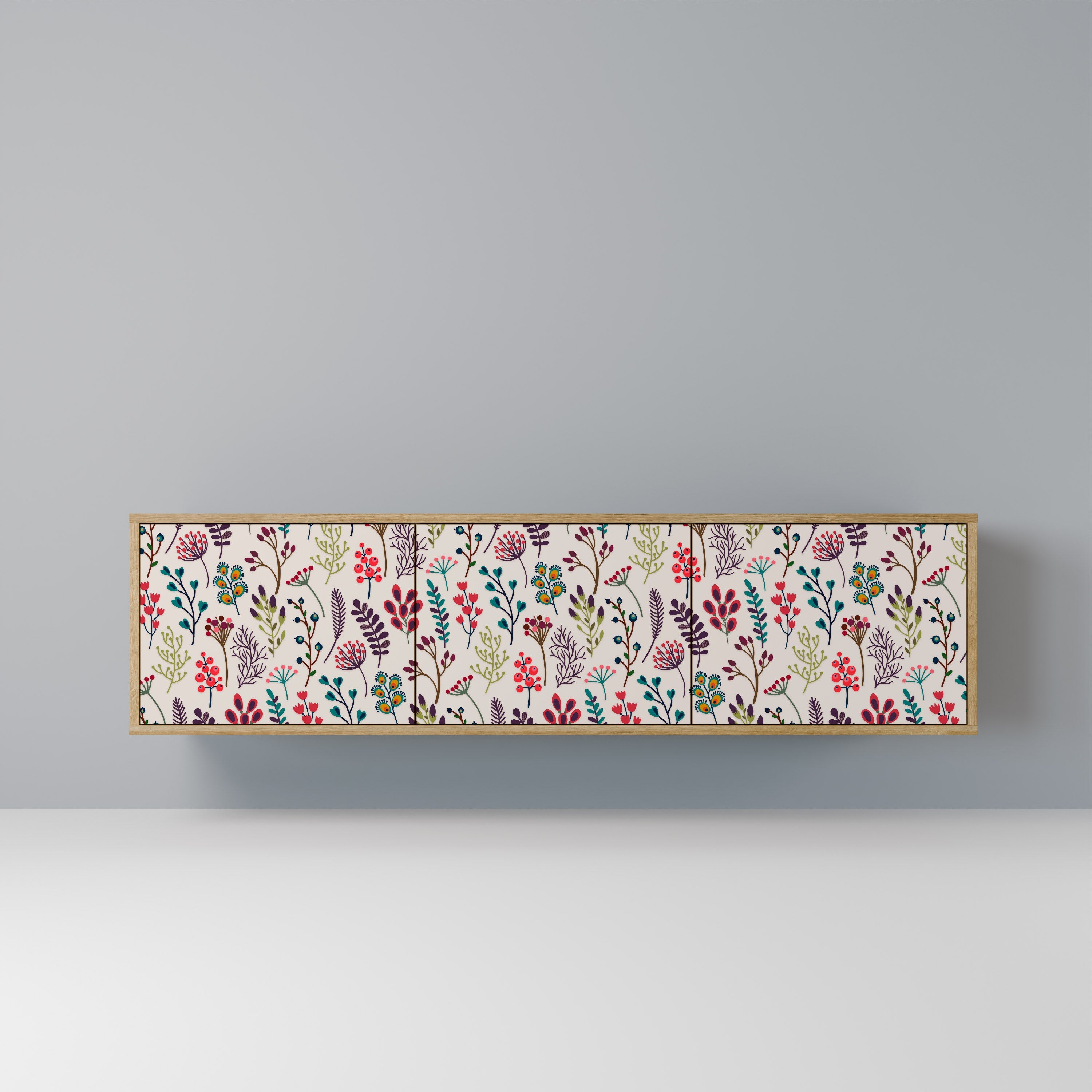 AUTUMN SUNDRIES TV-Lowboard mit 3 Türen in Eiche-Optik