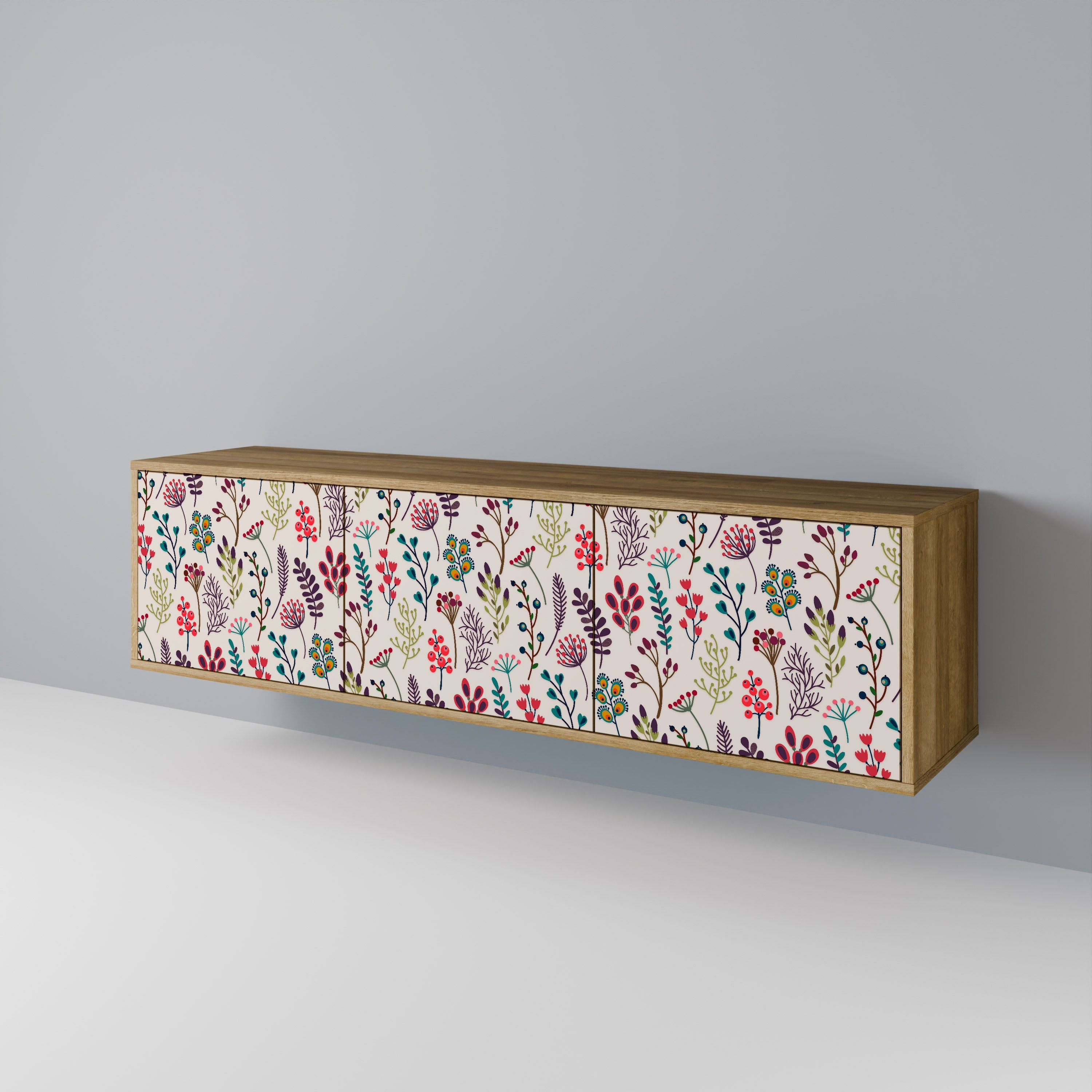 AUTUMN SUNDRIES TV-Lowboard mit 3 Türen in Eiche-Optik