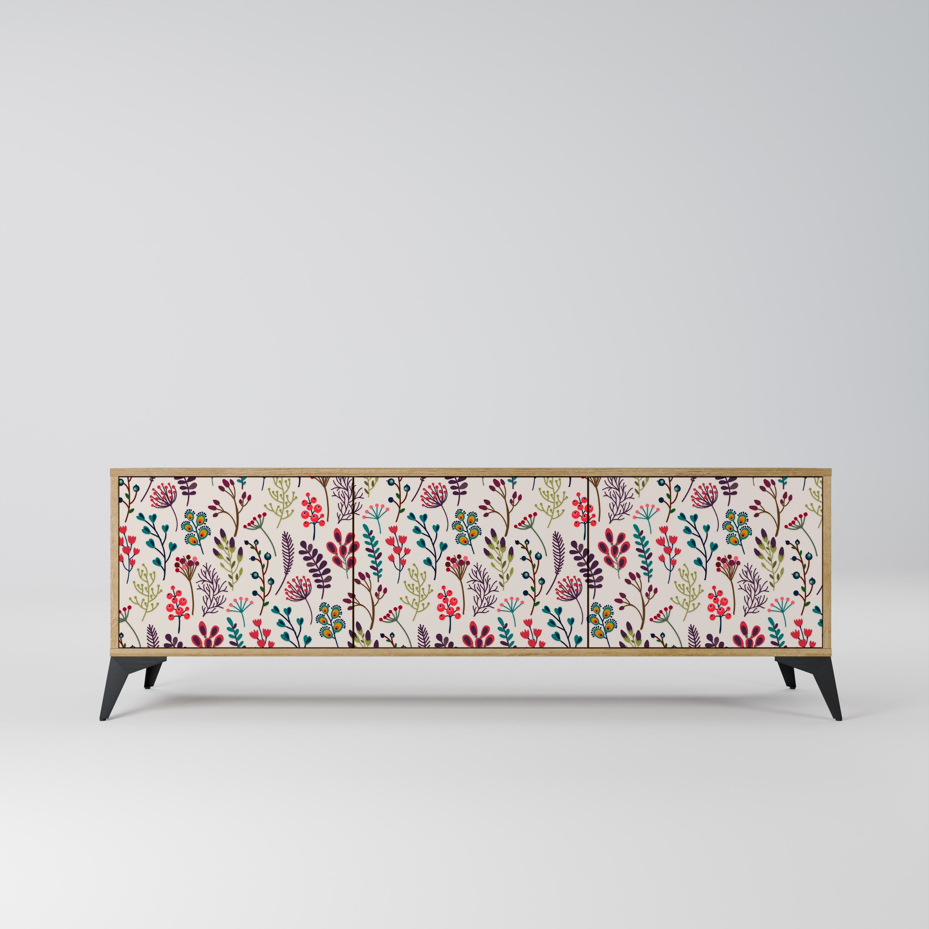 AUTUMN SUNDRIES TV-Lowboard mit 3 Türen in Eiche-Optik