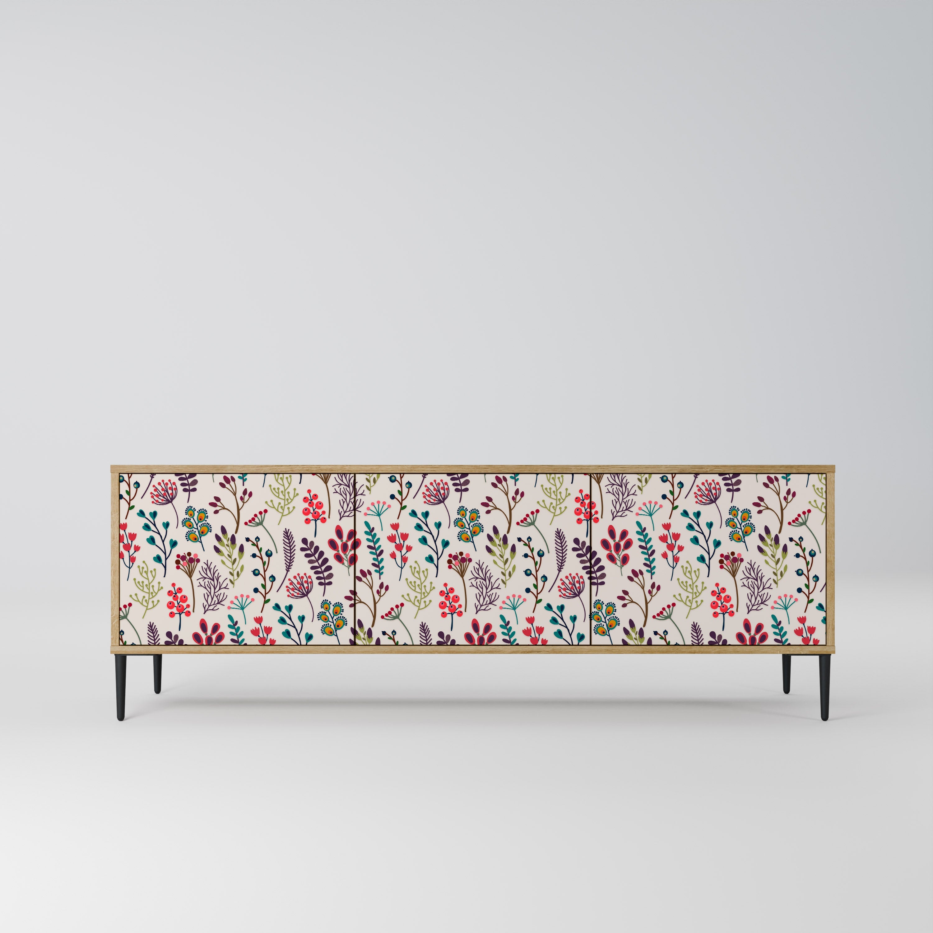 AUTUMN SUNDRIES TV-Lowboard mit 3 Türen in Eiche-Optik