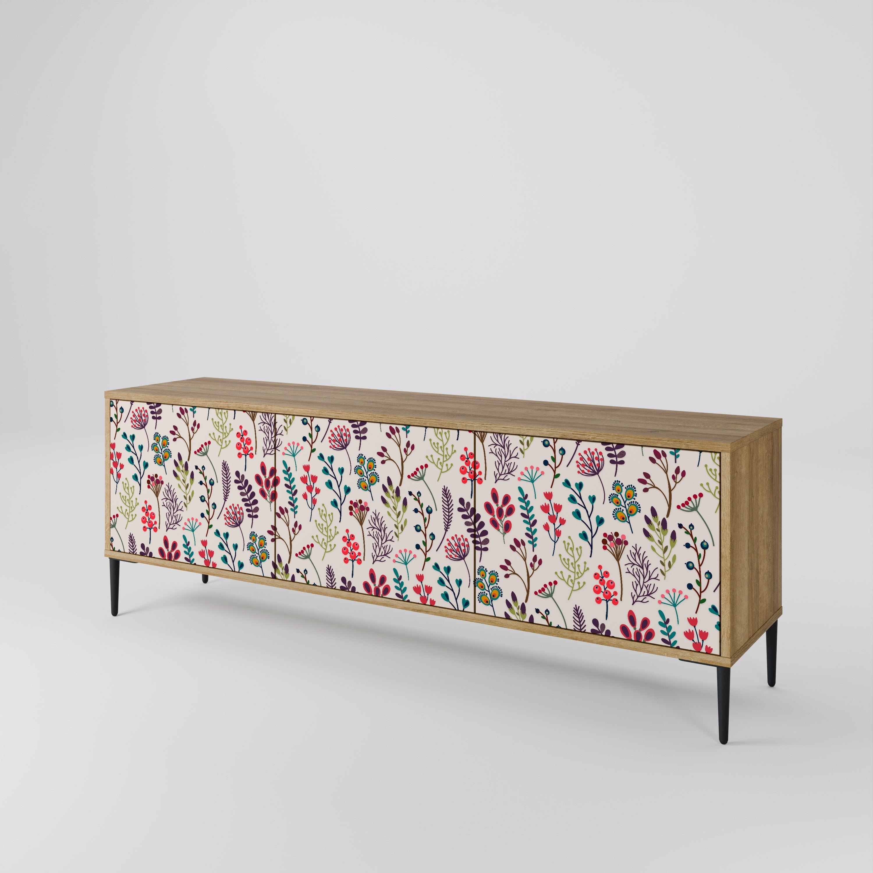 AUTUMN SUNDRIES TV-Lowboard mit 3 Türen in Eiche-Optik