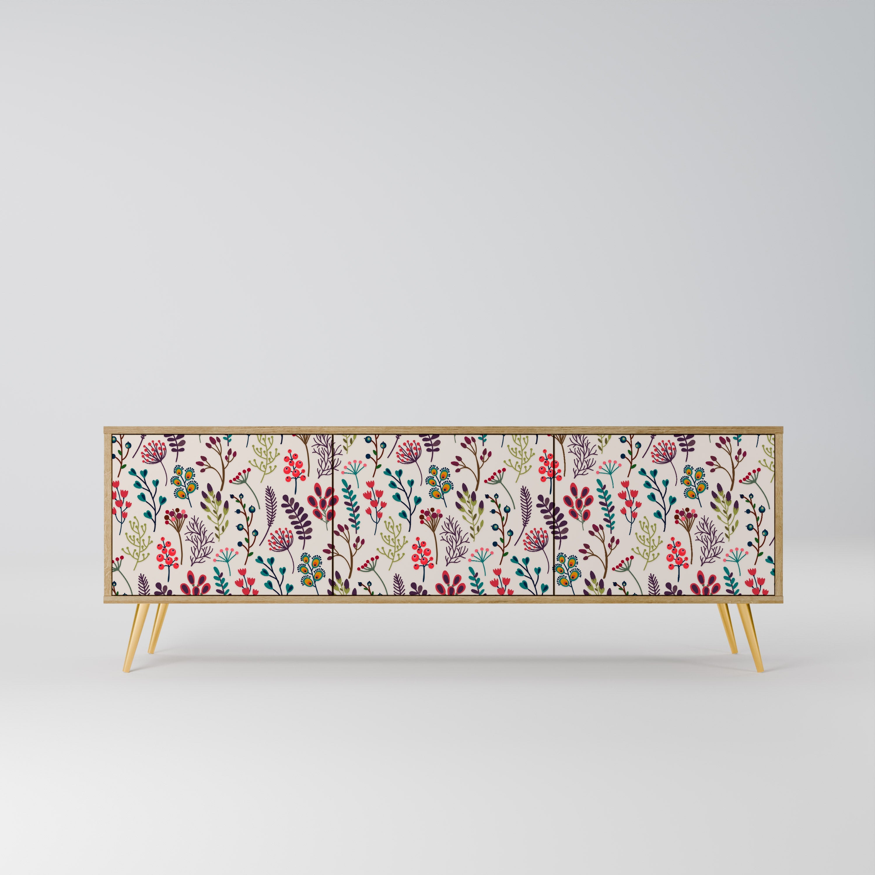 AUTUMN SUNDRIES TV-Lowboard mit 3 Türen in Eiche-Optik