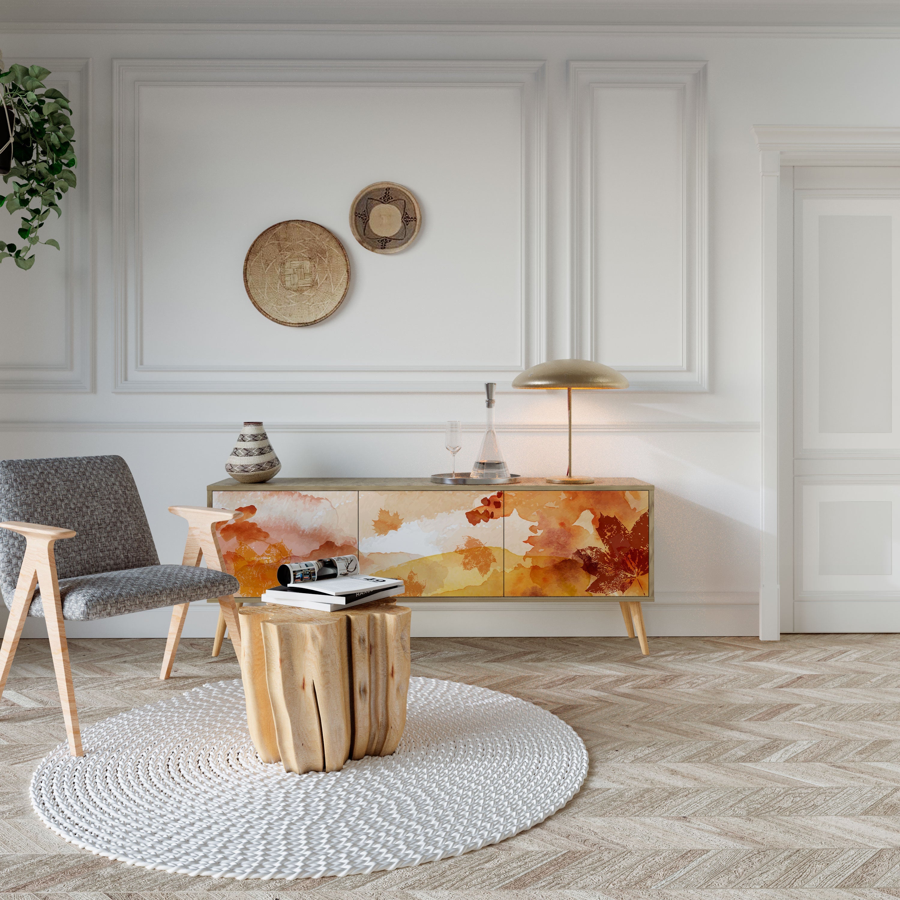 TRACES OF AUTUMN TV-Lowboard mit 3 Türen in Eiche-Optik