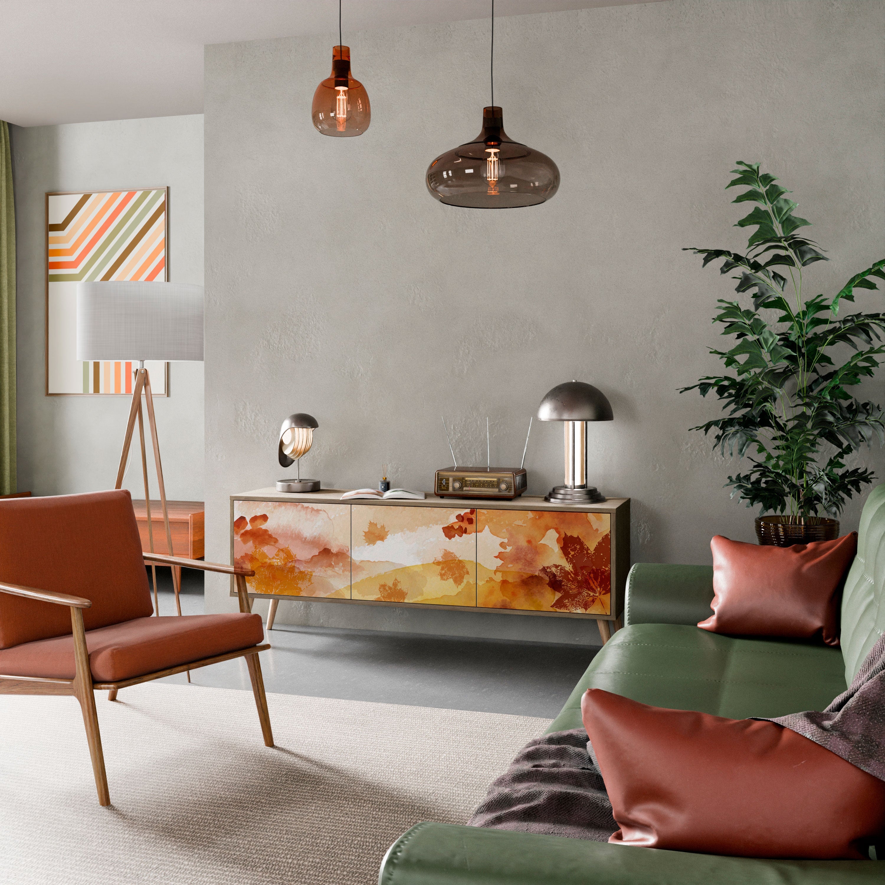 TRACES OF AUTUMN TV-Lowboard mit 3 Türen in Eiche-Optik