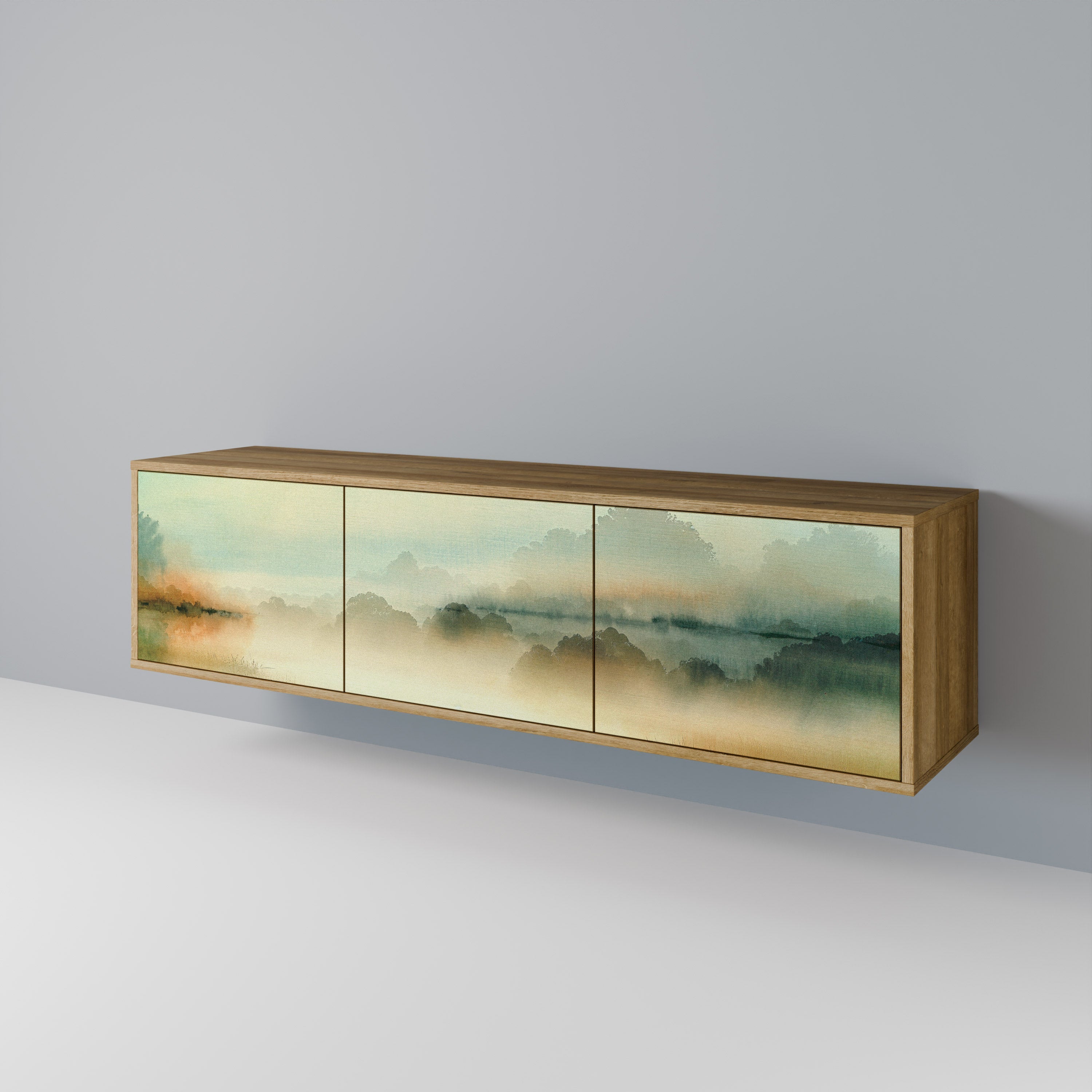 MORNING BY THE LAKE TV-Lowboard mit 3 Türen in Eiche-Optik