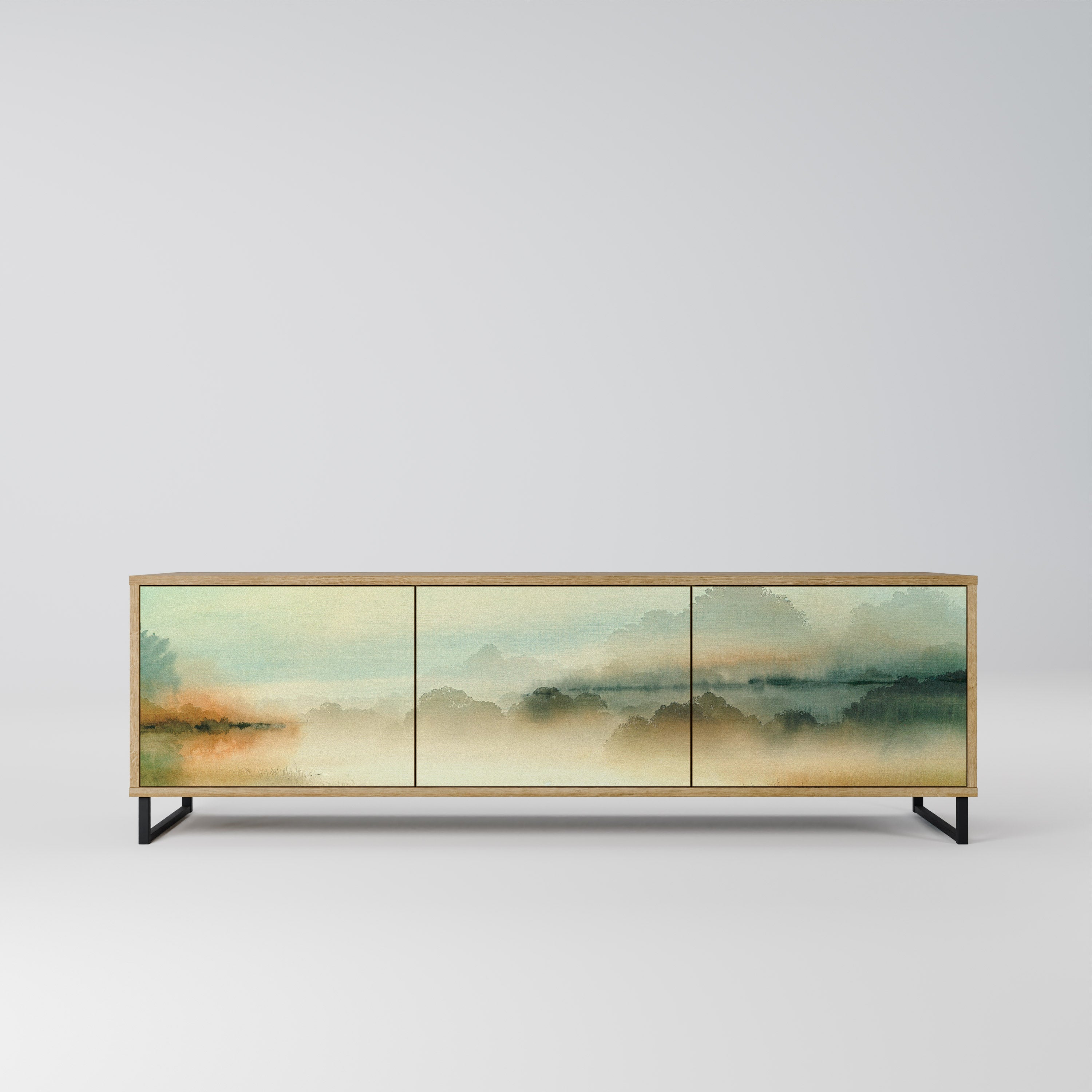 MORNING BY THE LAKE TV-Lowboard mit 3 Türen in Eiche-Optik