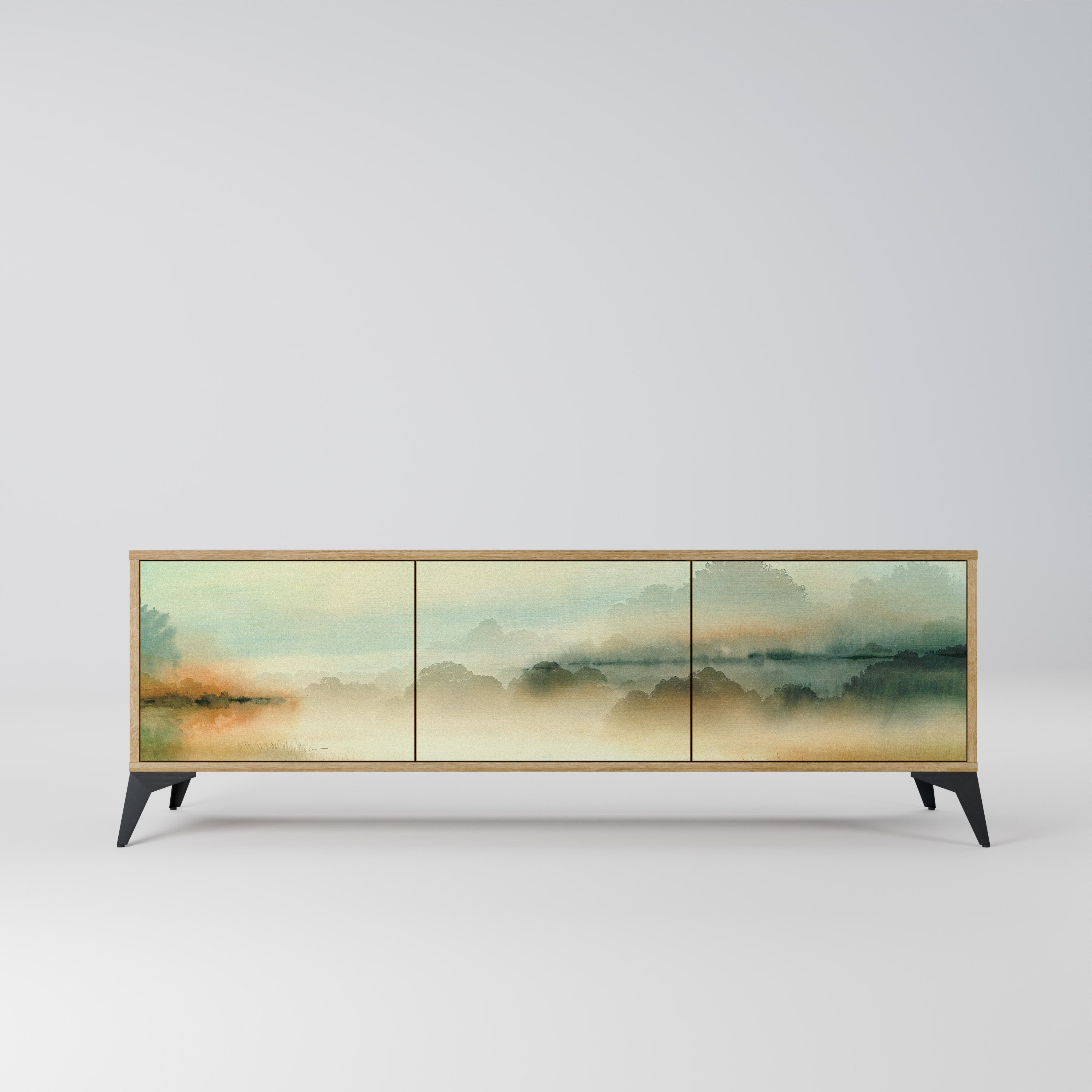 MORNING BY THE LAKE TV-Lowboard mit 3 Türen in Eiche-Optik