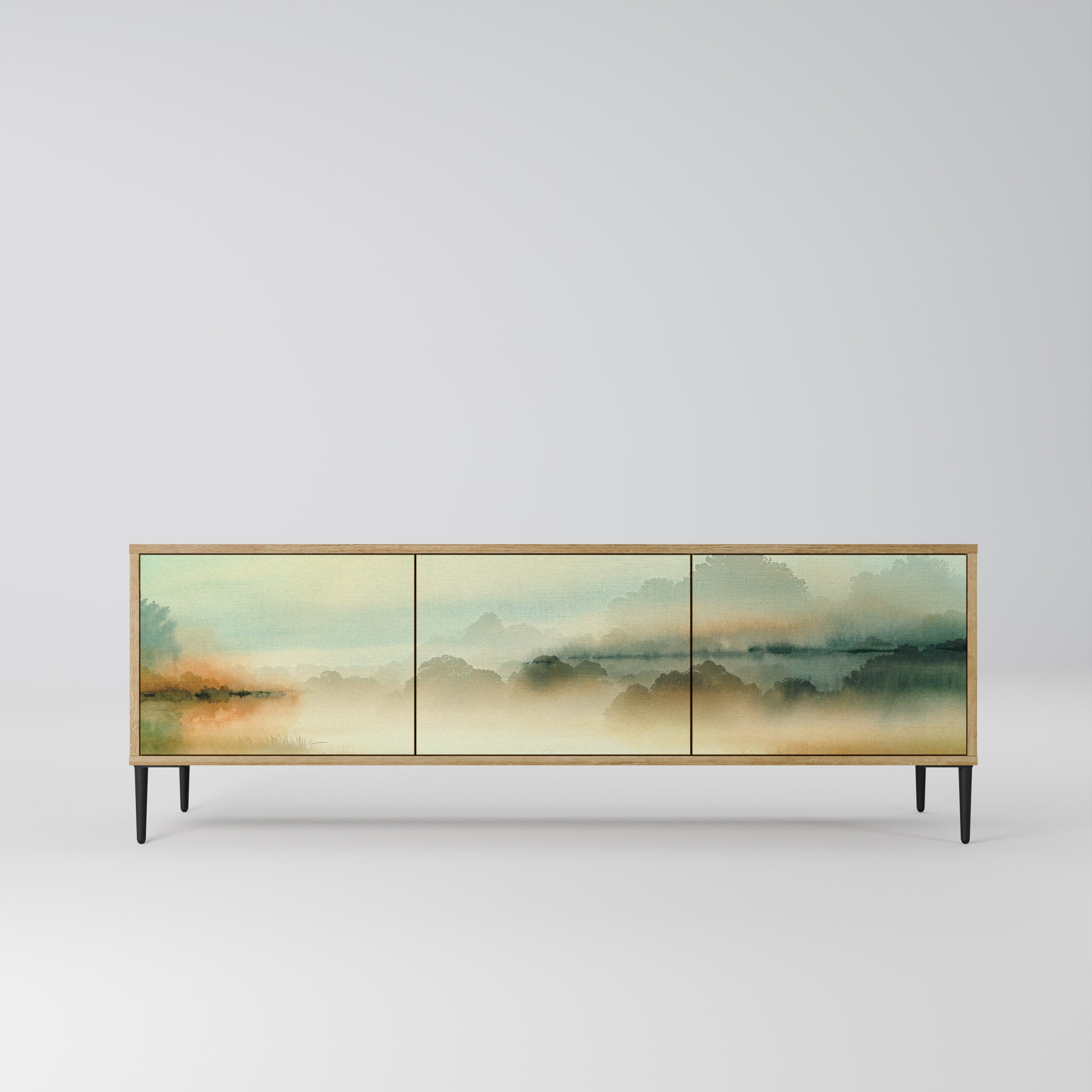 MORNING BY THE LAKE TV-Lowboard mit 3 Türen in Eiche-Optik