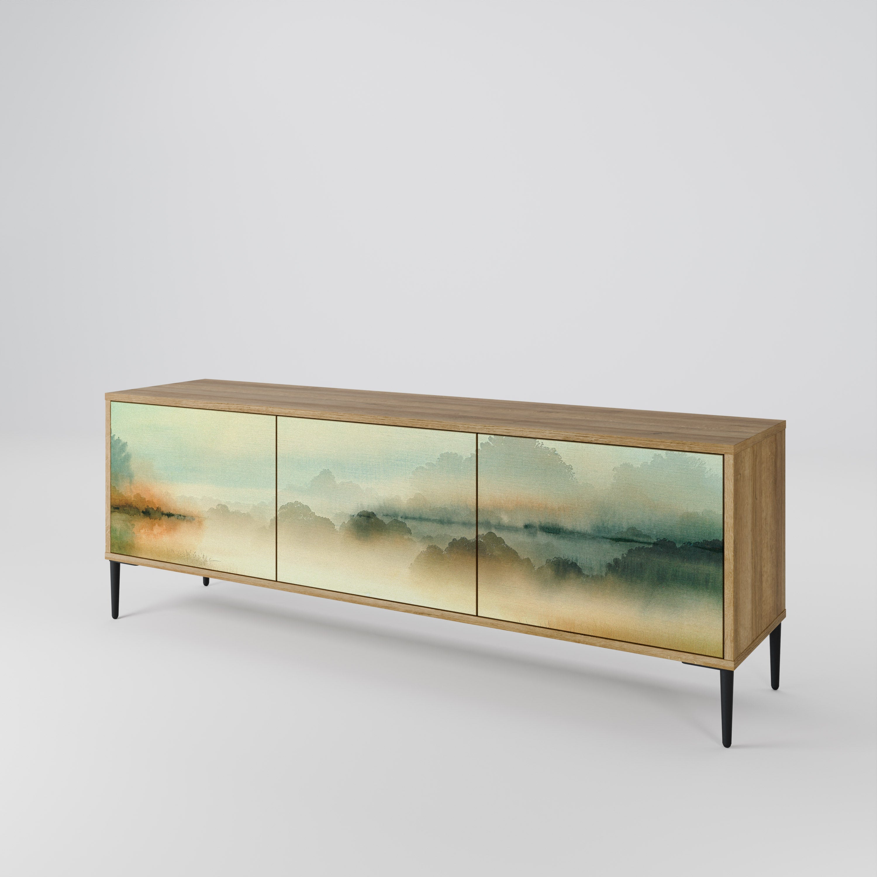 MORNING BY THE LAKE TV-Lowboard mit 3 Türen in Eiche-Optik