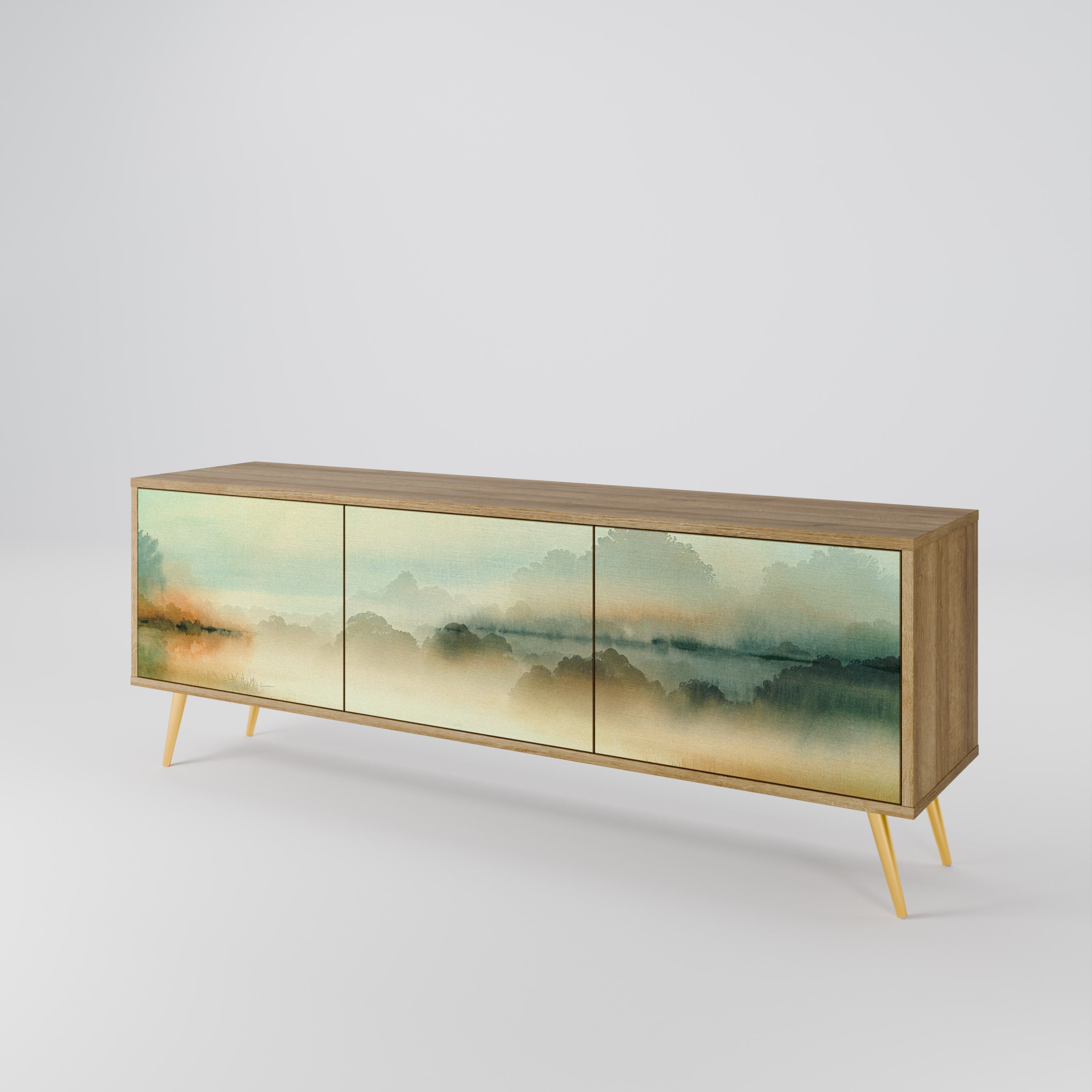 MORNING BY THE LAKE TV-Lowboard mit 3 Türen in Eiche-Optik