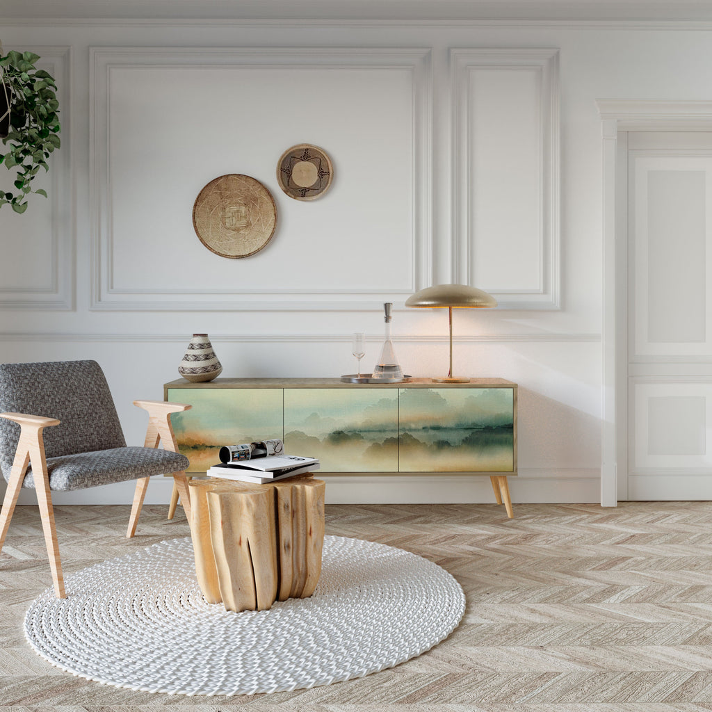 MORNING BY THE LAKE TV-Lowboard mit 3 Türen in Eiche-Optik