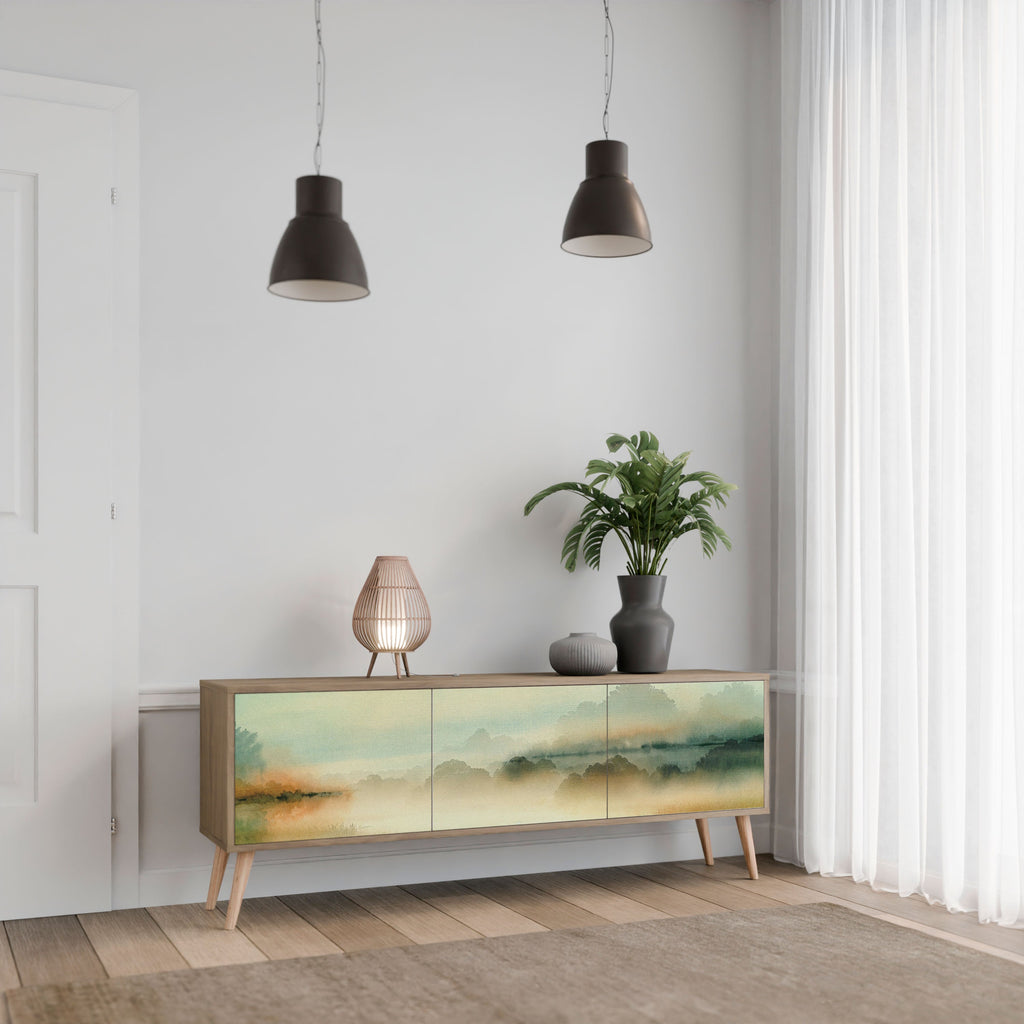 MORNING BY THE LAKE TV-Lowboard mit 3 Türen in Eiche-Optik