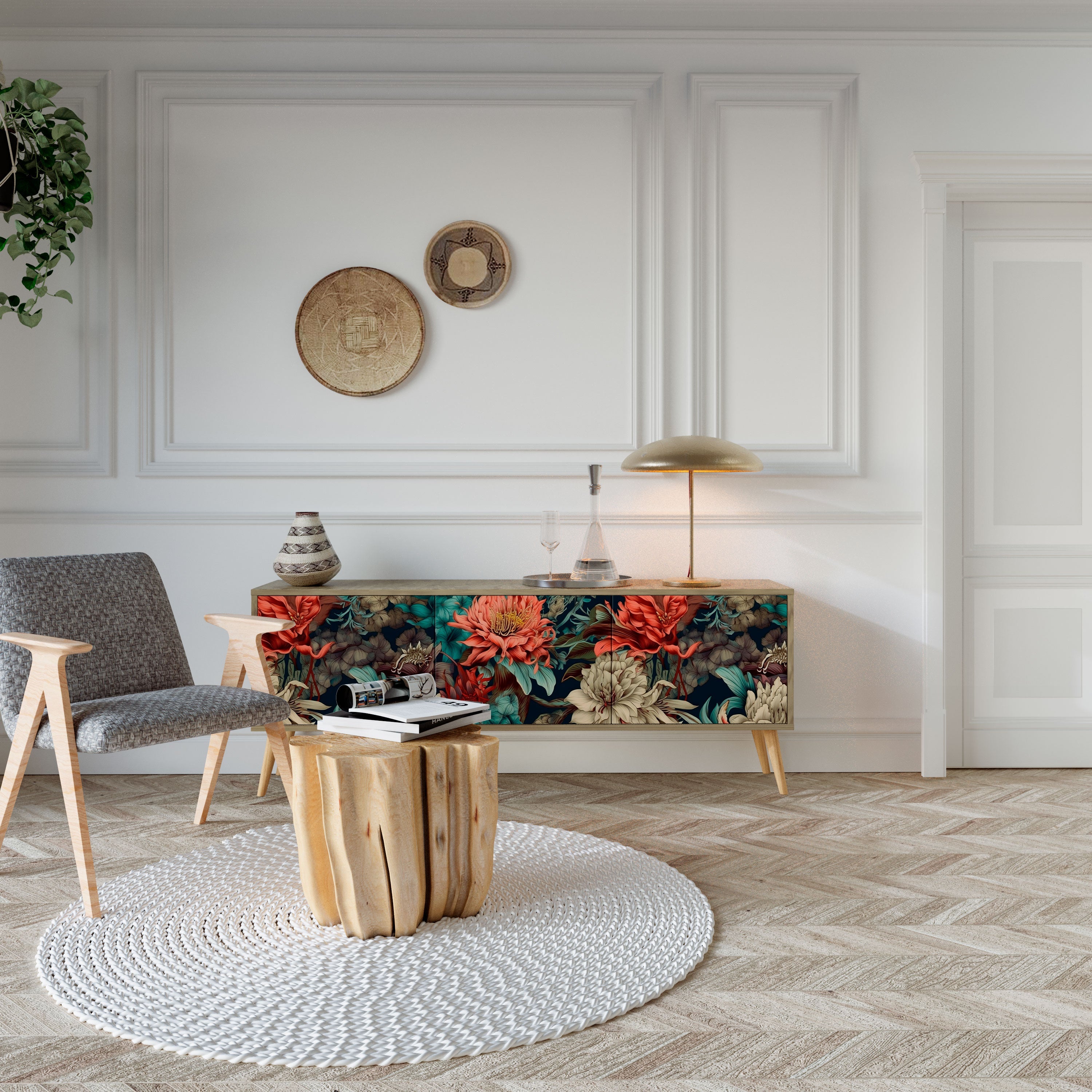 SPROUTING GRACE TV-Lowboard mit 3 Türen in Eiche-Optik