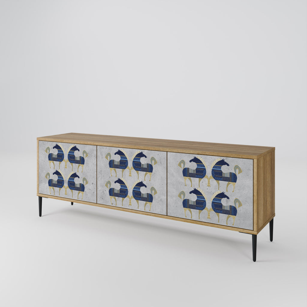 MAJESTIC STEED TV-Lowboard mit 3 Türen in Eiche-Optik