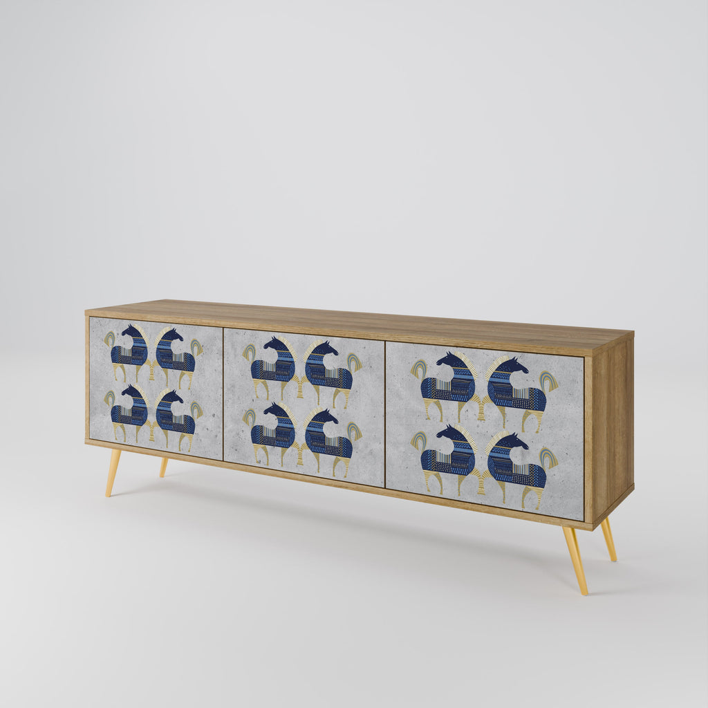 MAJESTIC STEED TV-Lowboard mit 3 Türen in Eiche-Optik