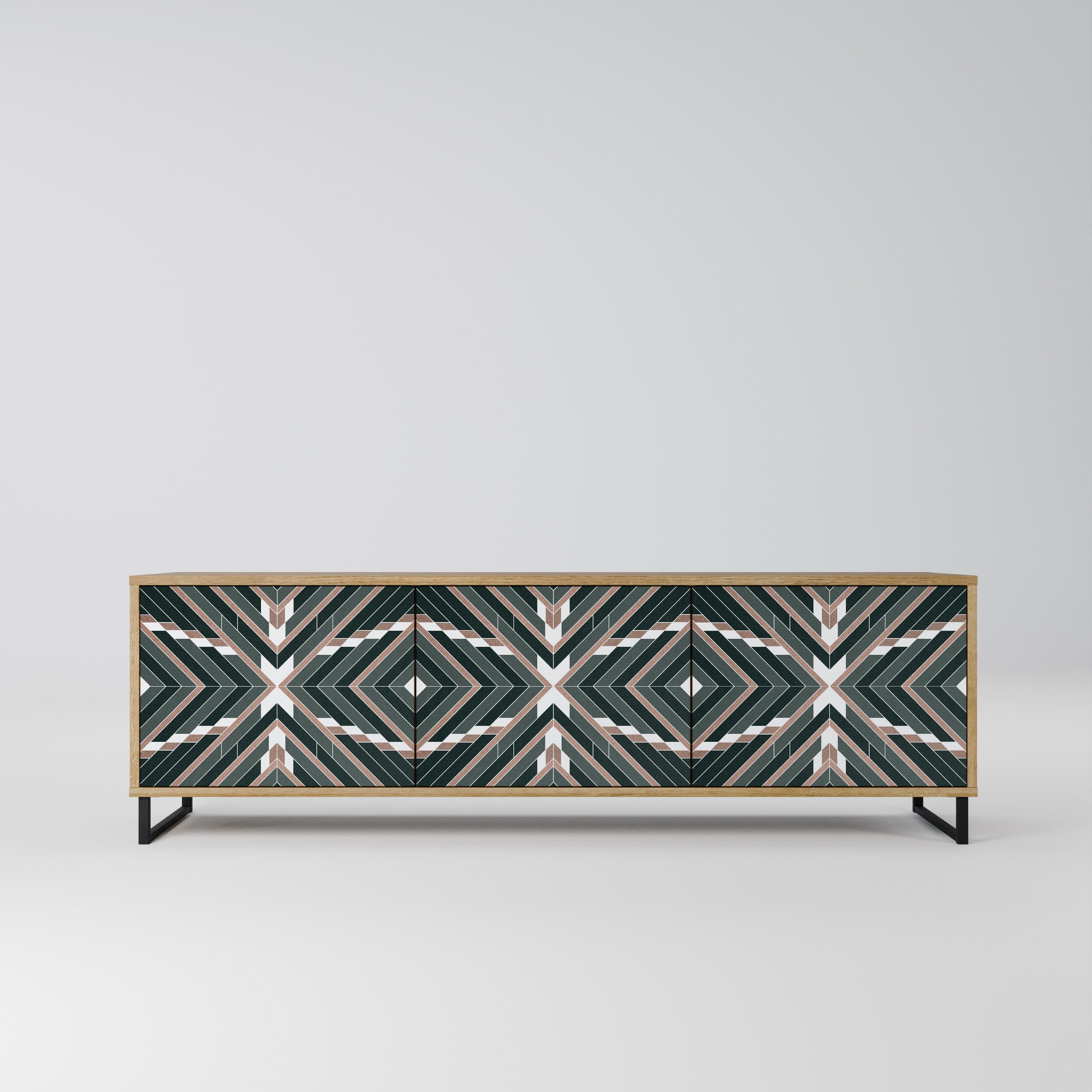 DIMENSION DELIGHTS TV-Lowboard mit 3 Türen in Eiche-Optik