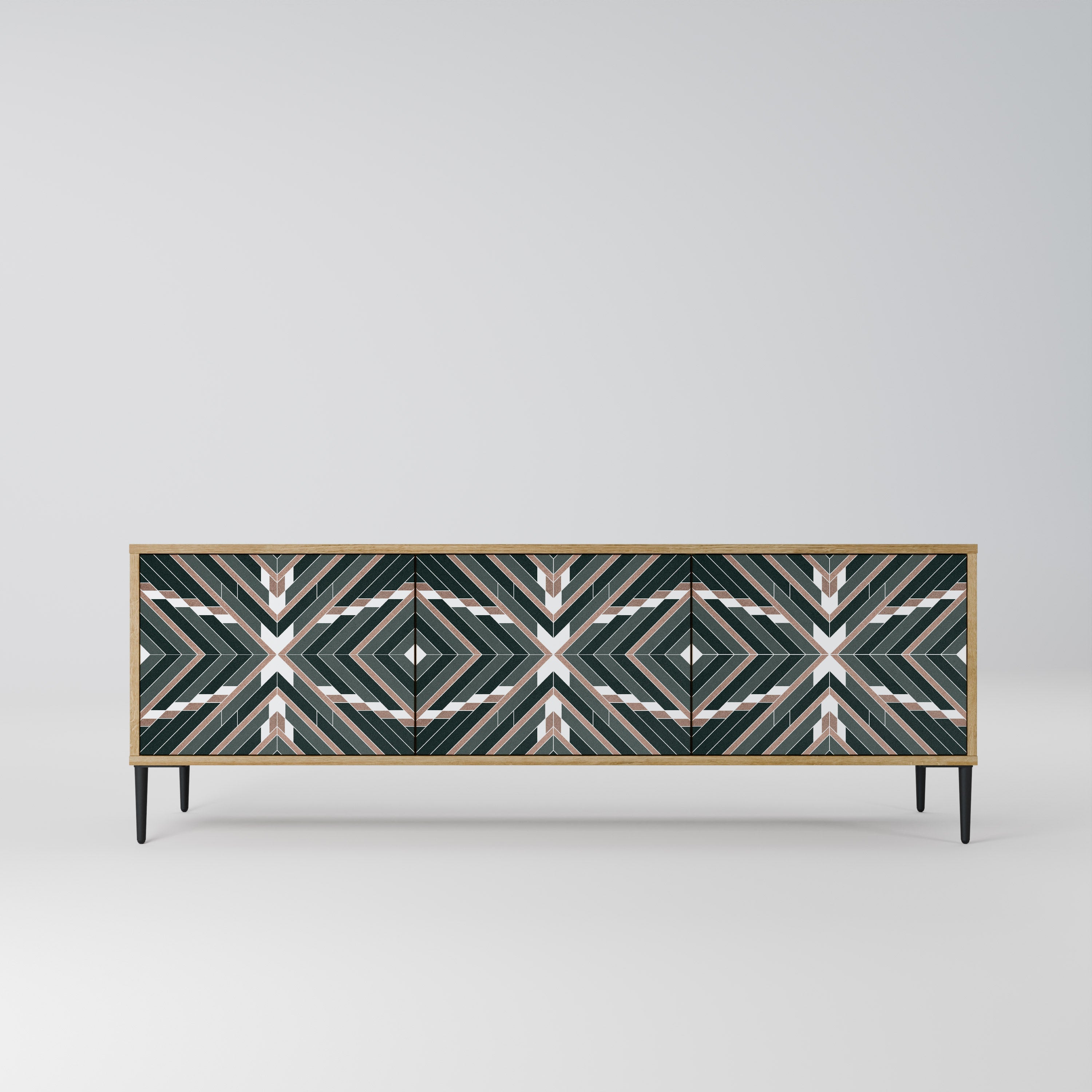 DIMENSION DELIGHTS TV-Lowboard mit 3 Türen in Eiche-Optik