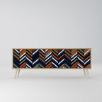 VIBRANT PATCHWORK TV-Lowboard mit 3 Türen in Eiche-Optik