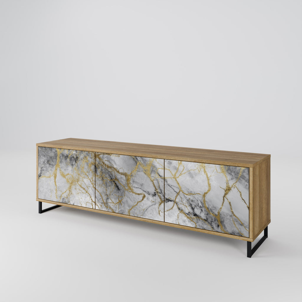 TIMELESS GLIDE TV-Lowboard mit 3 Türen in Eiche-Optik