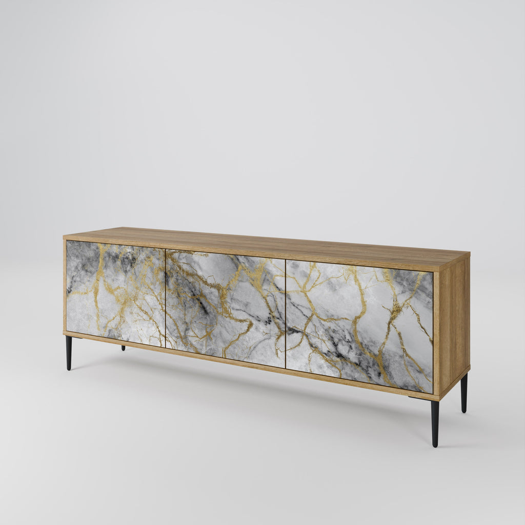 TIMELESS GLIDE TV-Lowboard mit 3 Türen in Eiche-Optik