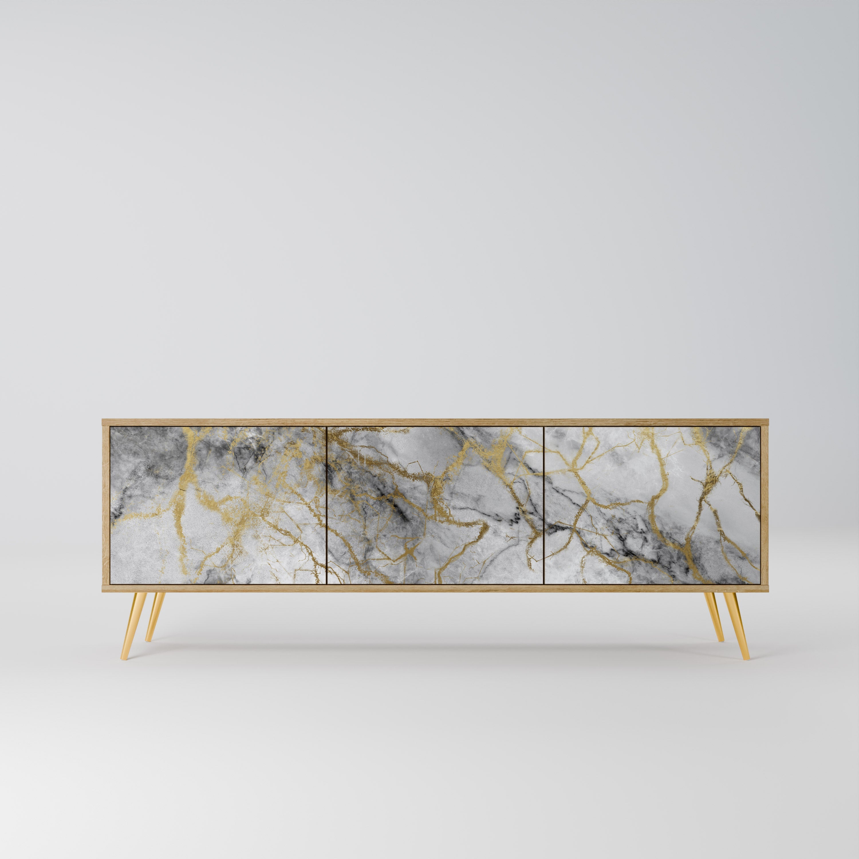 TIMELESS GLIDE TV-Lowboard mit 3 Türen in Eiche-Optik