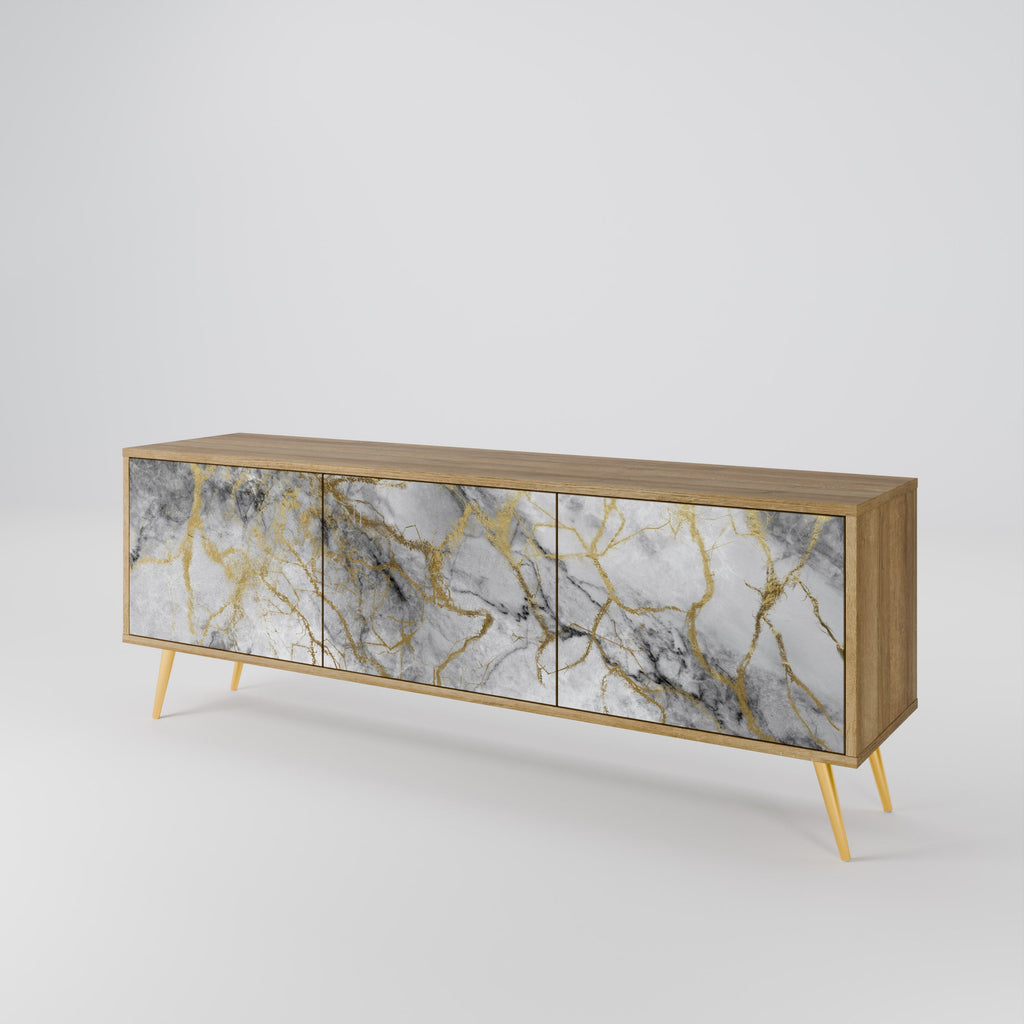 TIMELESS GLIDE TV-Lowboard mit 3 Türen in Eiche-Optik