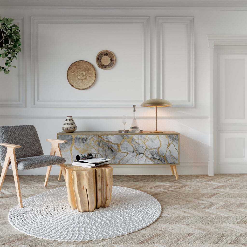 TIMELESS GLIDE TV-Lowboard mit 3 Türen in Eiche-Optik