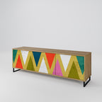 COLORFUL TRIANGLES TV-Lowboard mit 3 Türen in Eiche-Optik