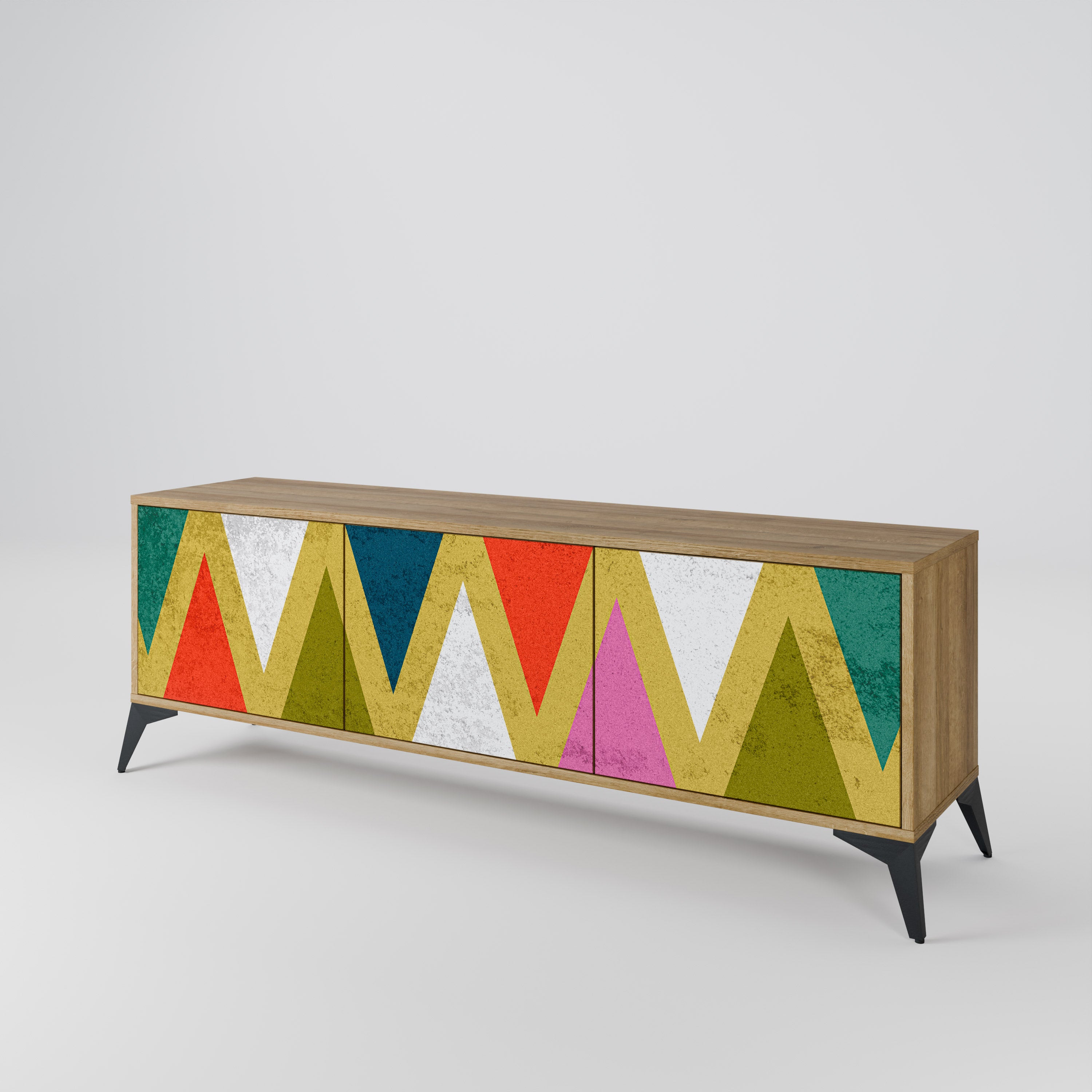 COLORFUL TRIANGLES 3-türiges TV-Lowboard