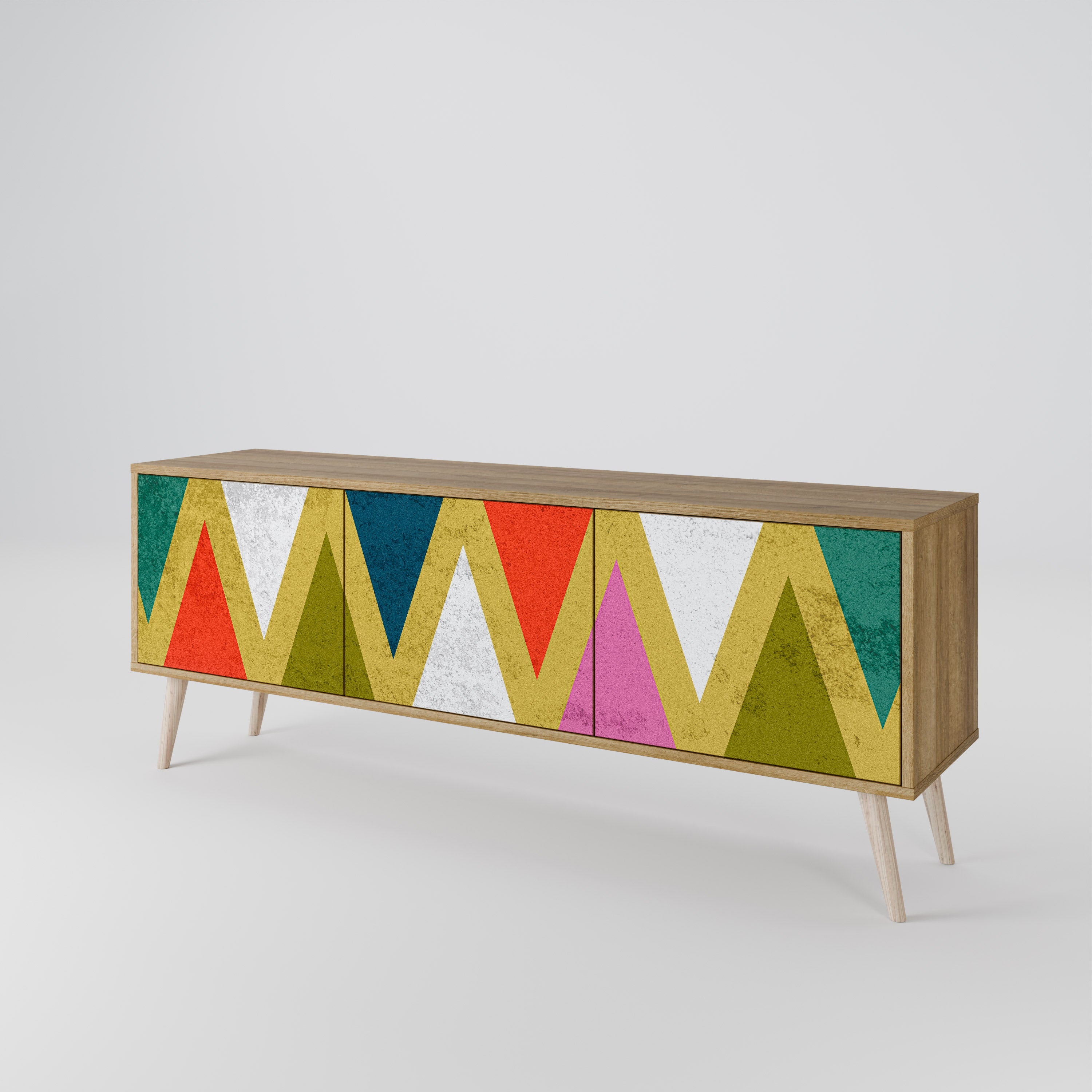 COLORFUL TRIANGLES 3-türiges TV-Lowboard