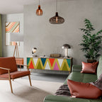 COLORFUL TRIANGLES TV-Lowboard mit 3 Türen in Eiche-Optik