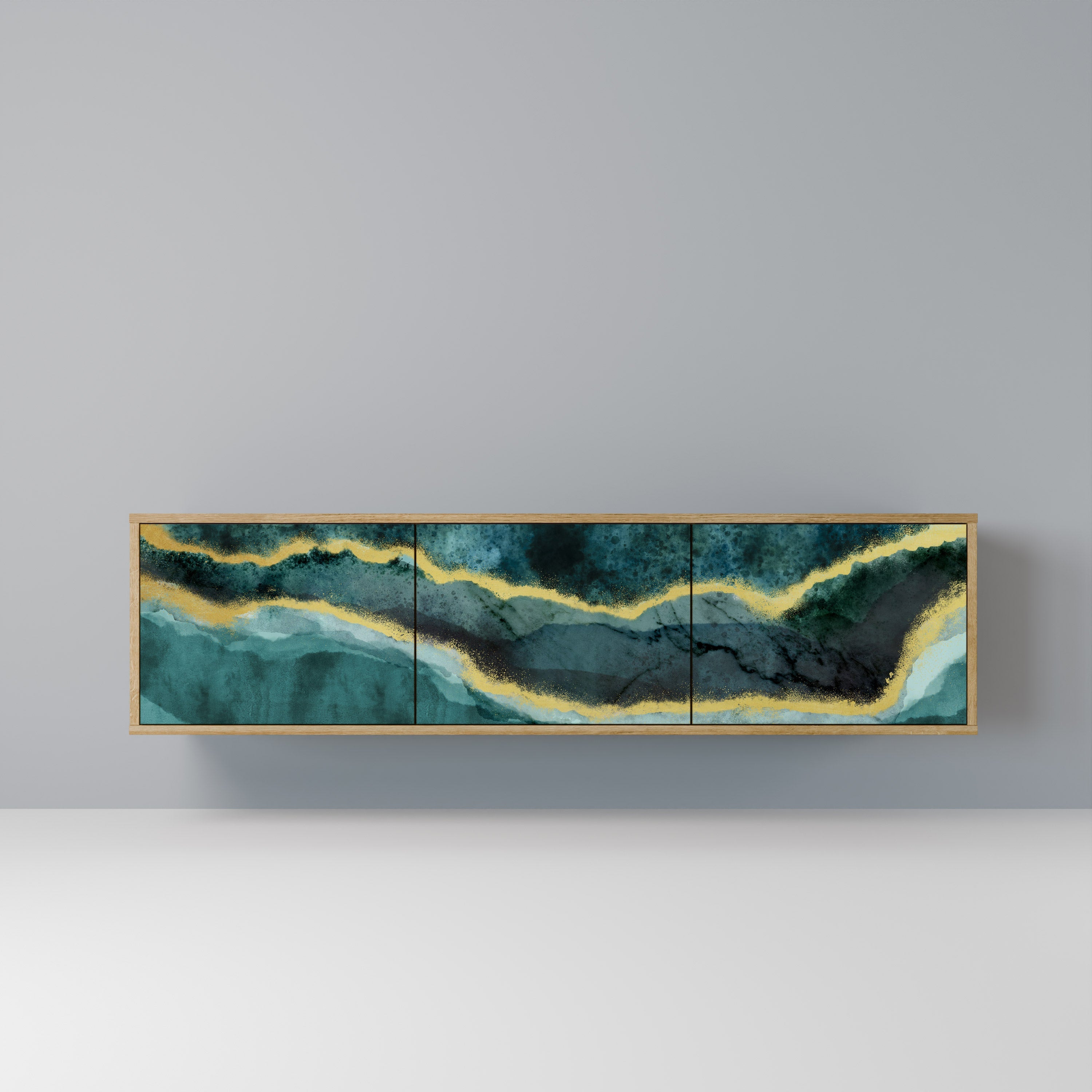 GOLDRUSH ODYSSEY TV-Lowboard mit 3 Türen in Eiche-Optik