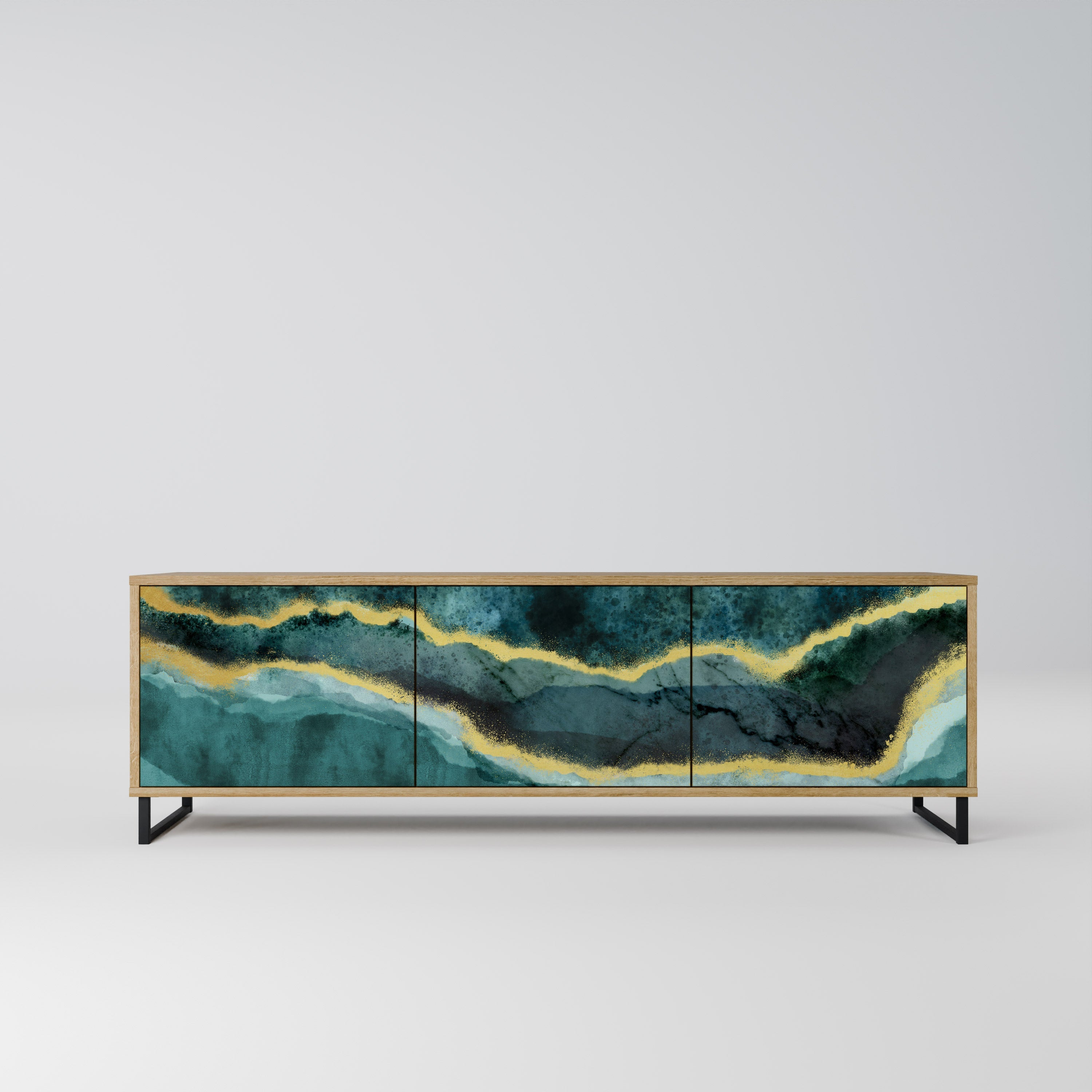 GOLDRUSH ODYSSEY TV-Lowboard mit 3 Türen in Eiche-Optik