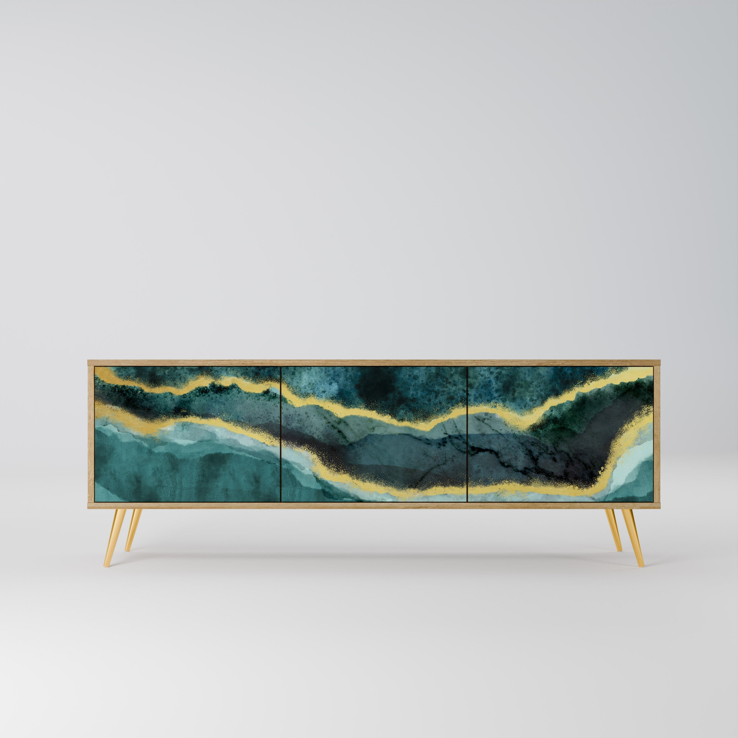 GOLDRUSH ODYSSEY TV-Lowboard mit 3 Türen in Eiche-Optik