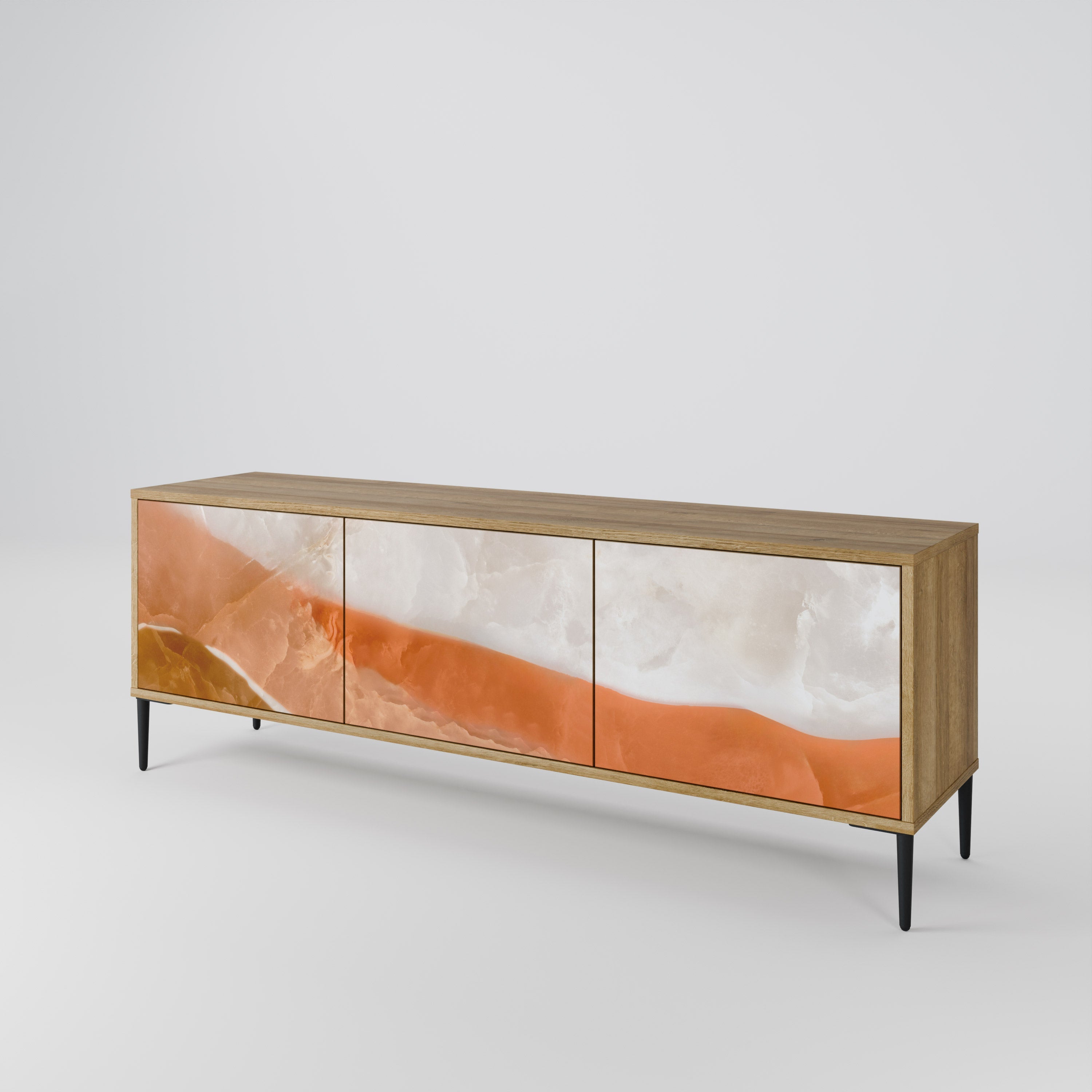 SANDHILLS SPLENDOUR TV-Lowboard mit 3 Türen in Eiche-Optik