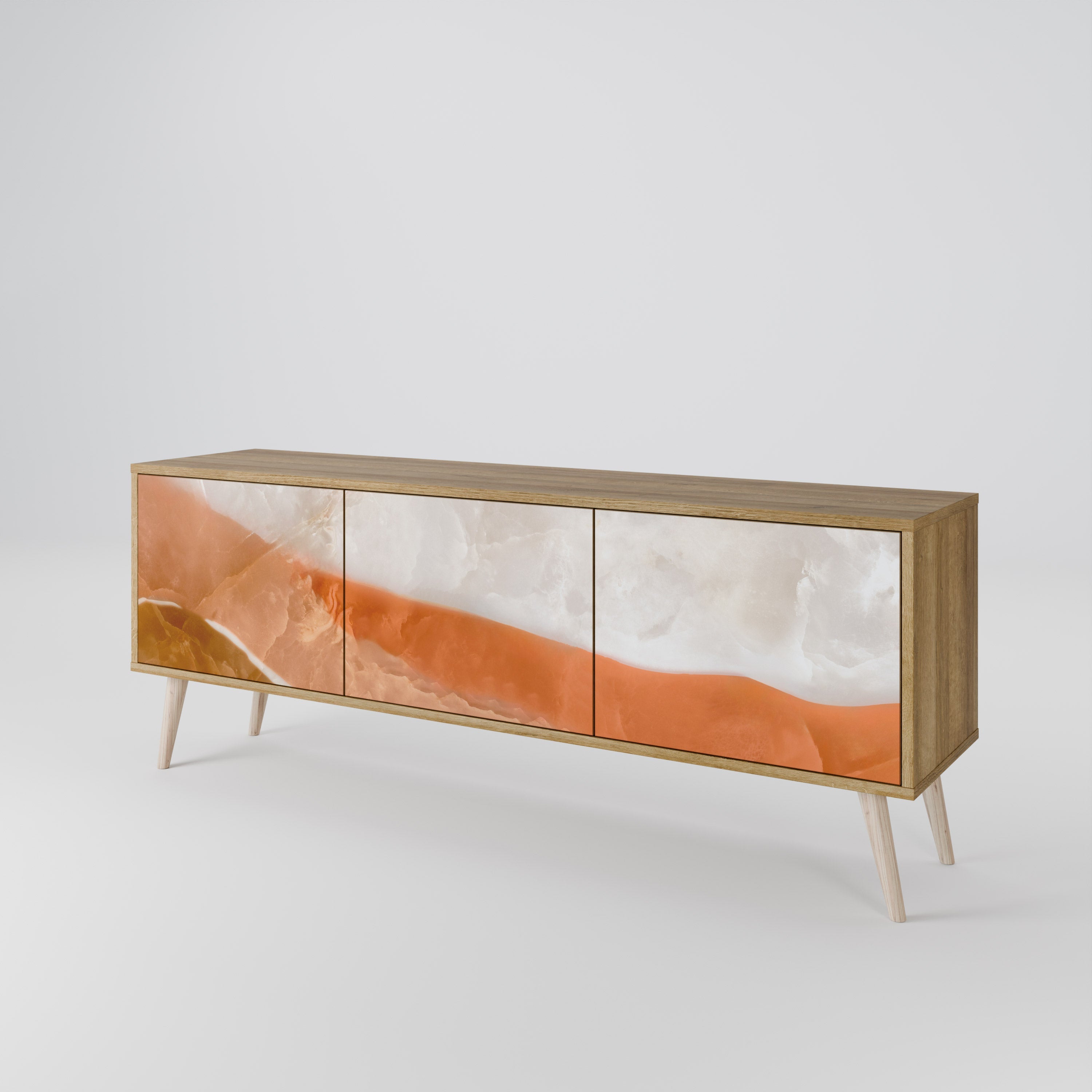 SANDHILLS SPLENDOUR TV-Lowboard mit 3 Türen in Eiche-Optik