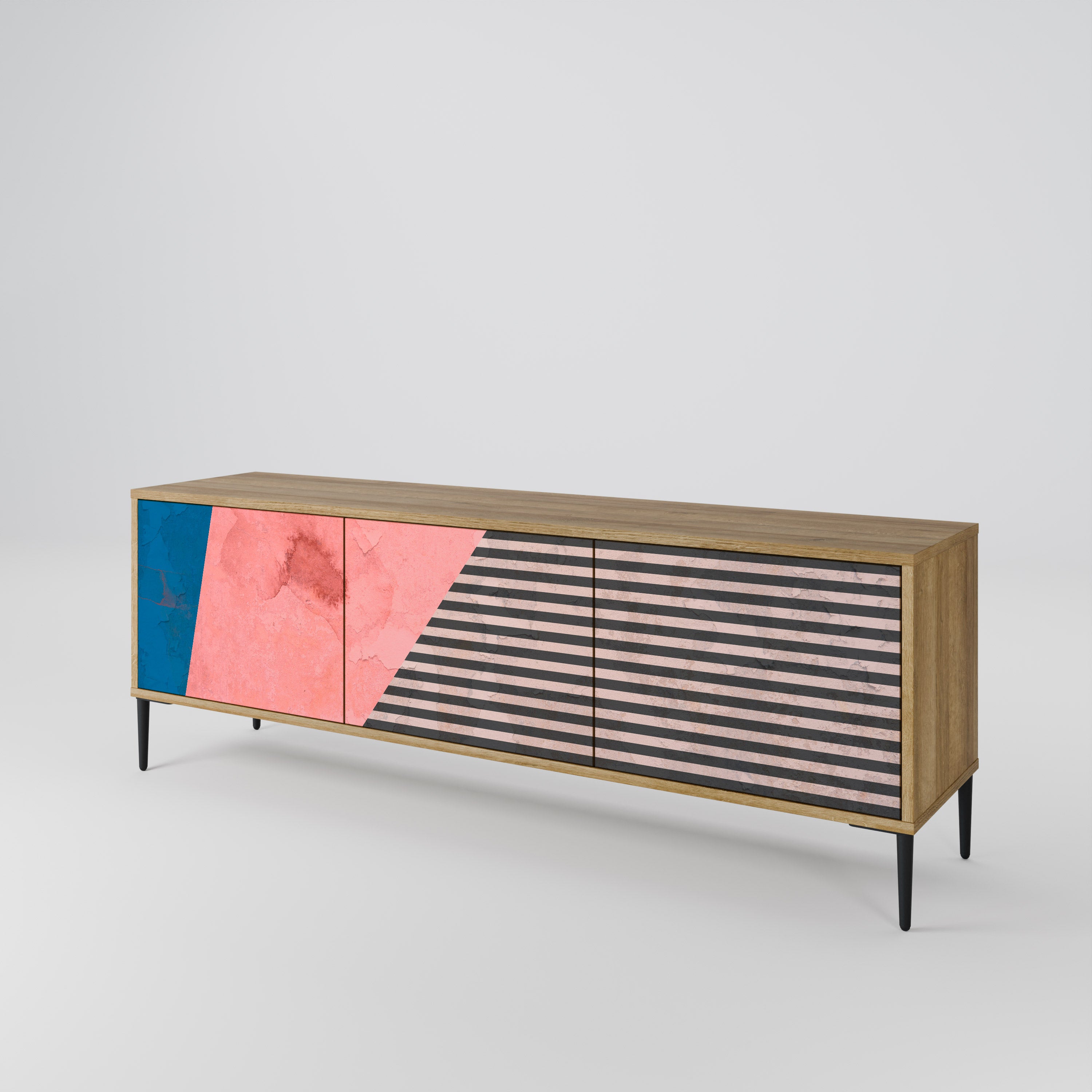 GLAMOROUS STRIPE 3-türiges TV-Lowboard