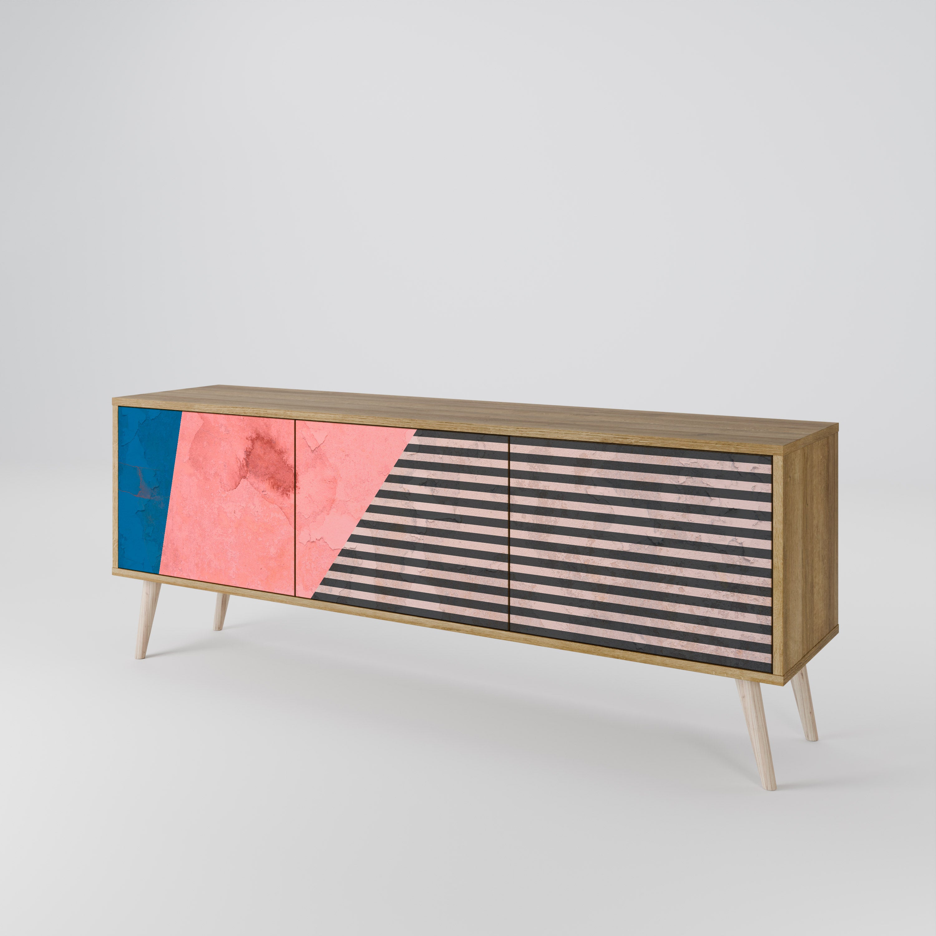 GLAMOROUS STRIPE 3-türiges TV-Lowboard