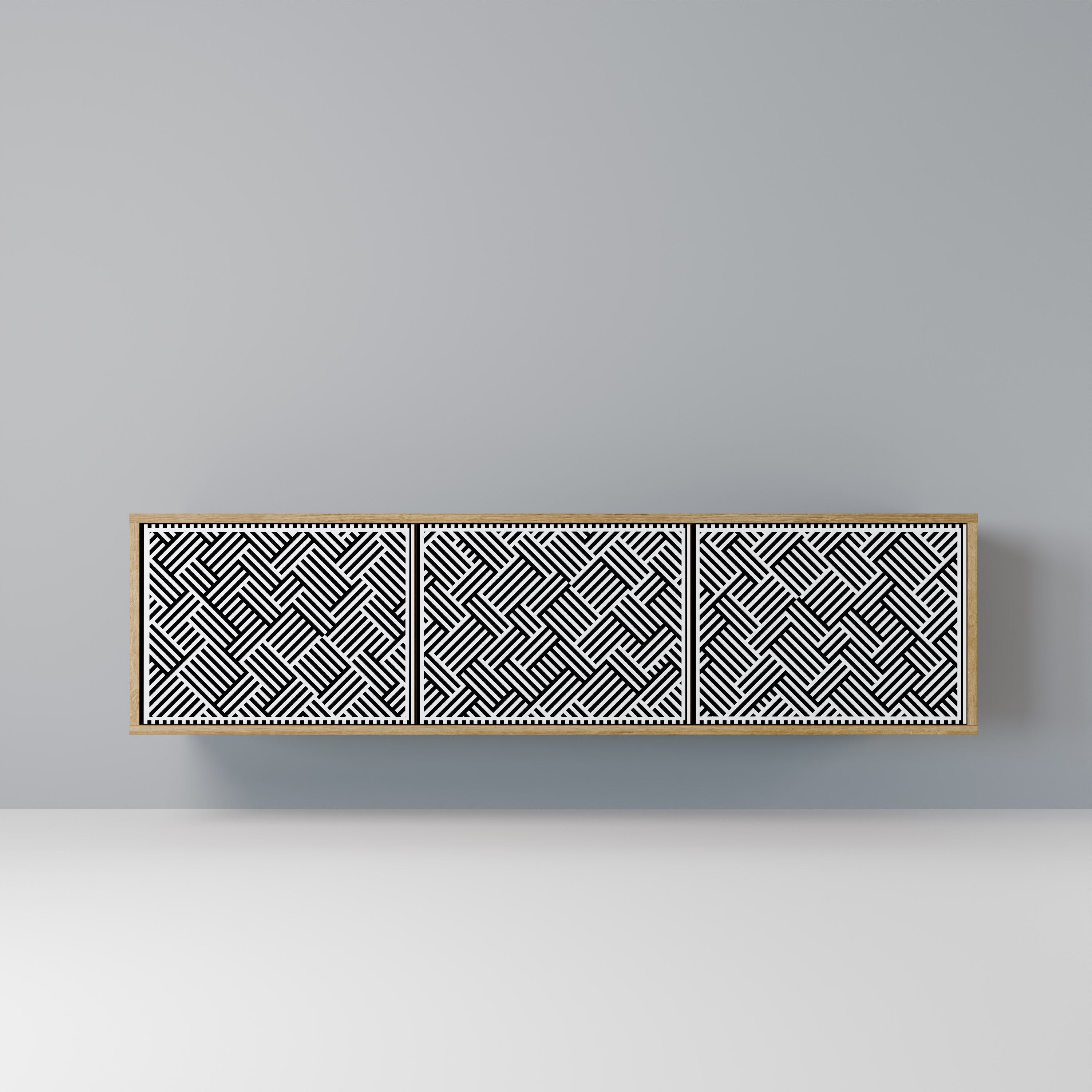 TEMPORARY SEQUENCE TV-Lowboard mit 3 Türen in Eiche-Optik