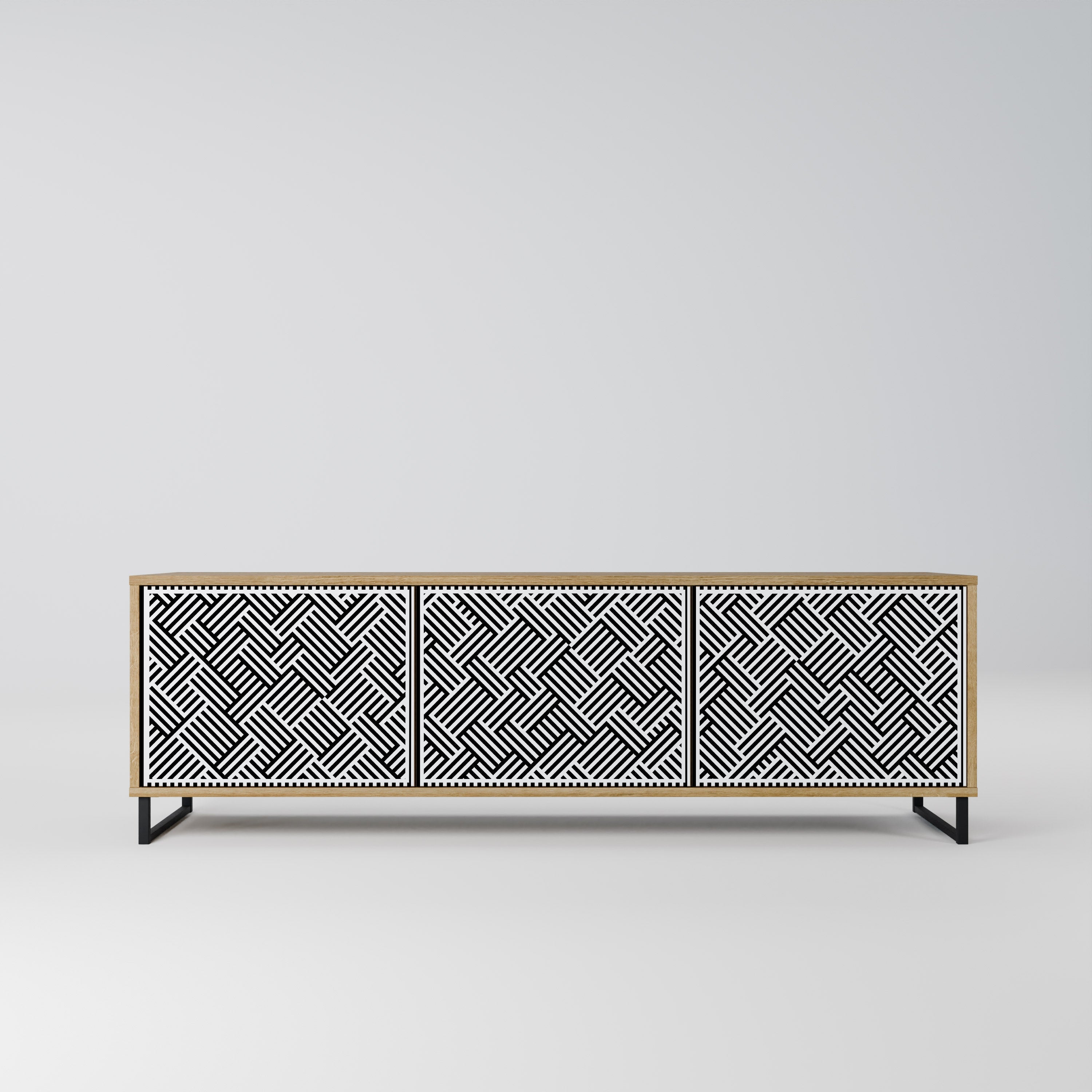 TEMPORARY SEQUENCE TV-Lowboard mit 3 Türen in Eiche-Optik