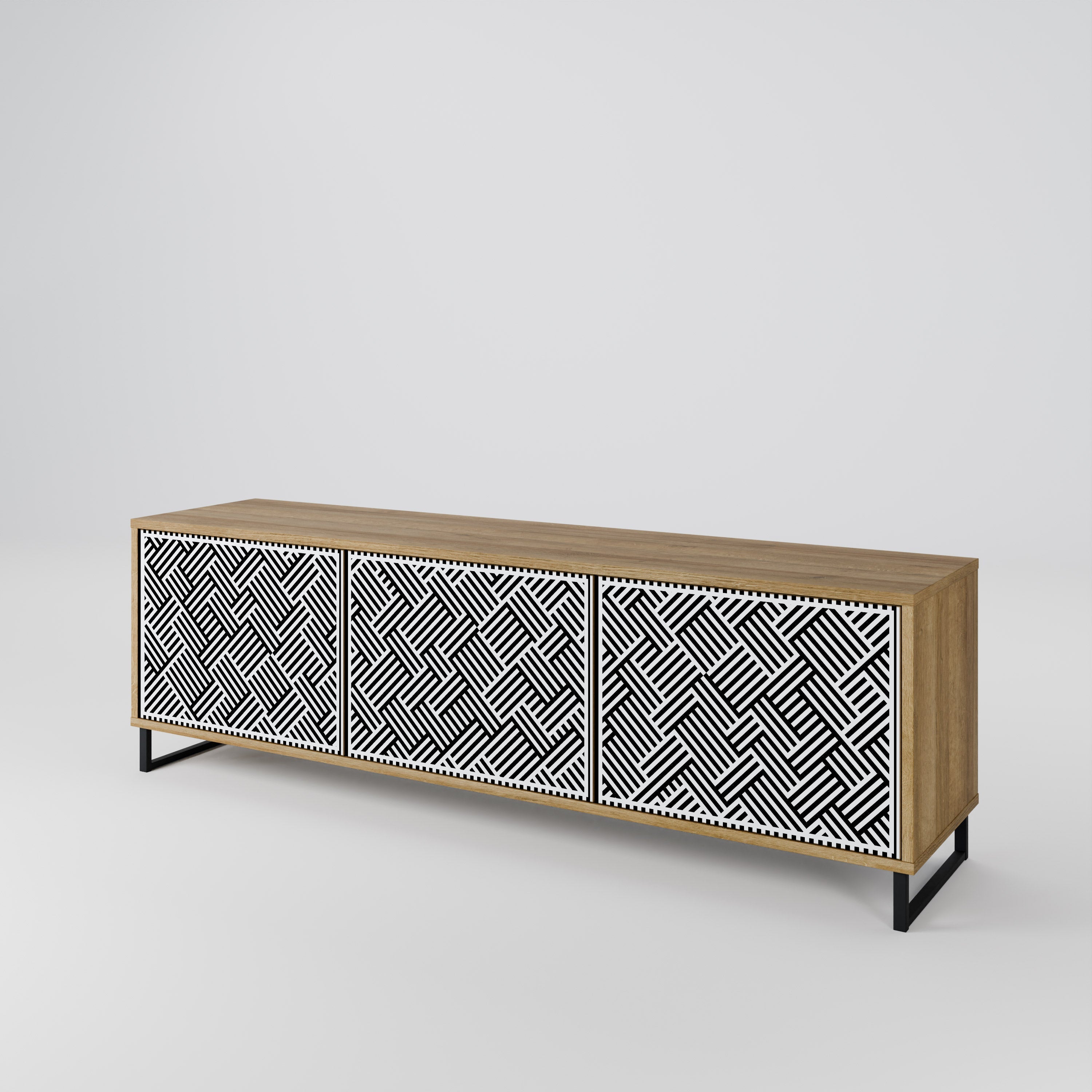 TEMPORARY SEQUENCE TV-Lowboard mit 3 Türen in Eiche-Optik