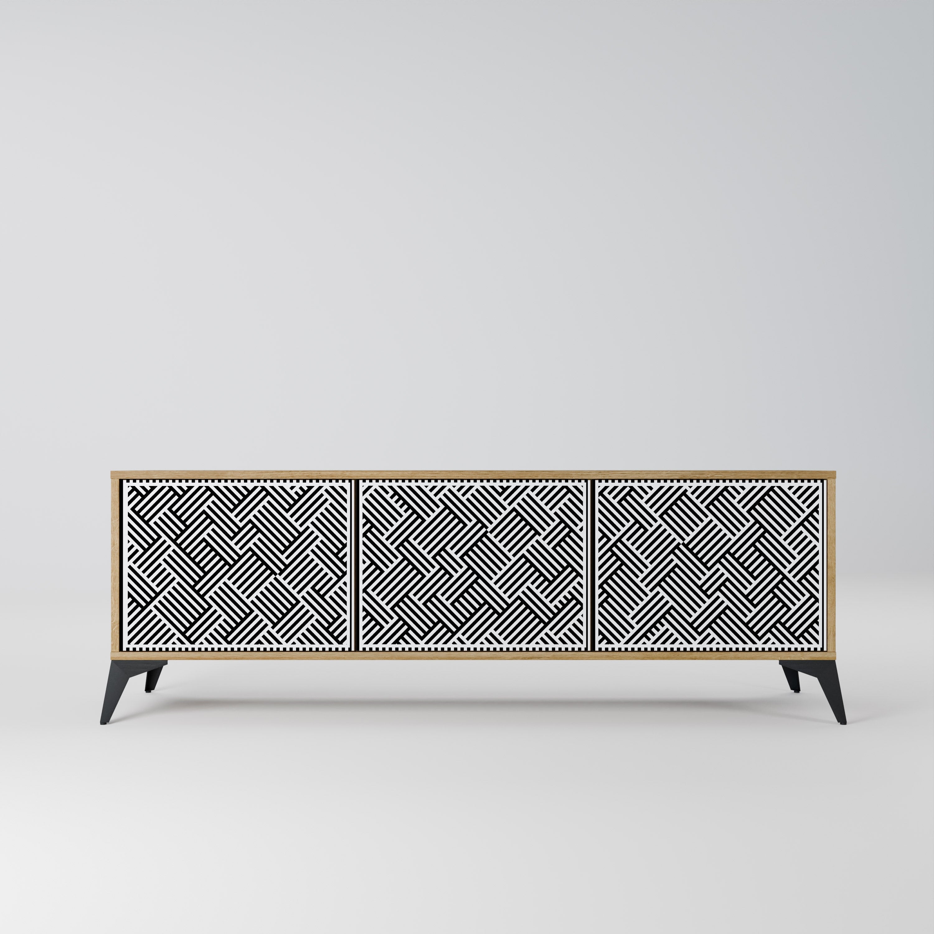 TEMPORARY SEQUENCE TV-Lowboard mit 3 Türen in Eiche-Optik