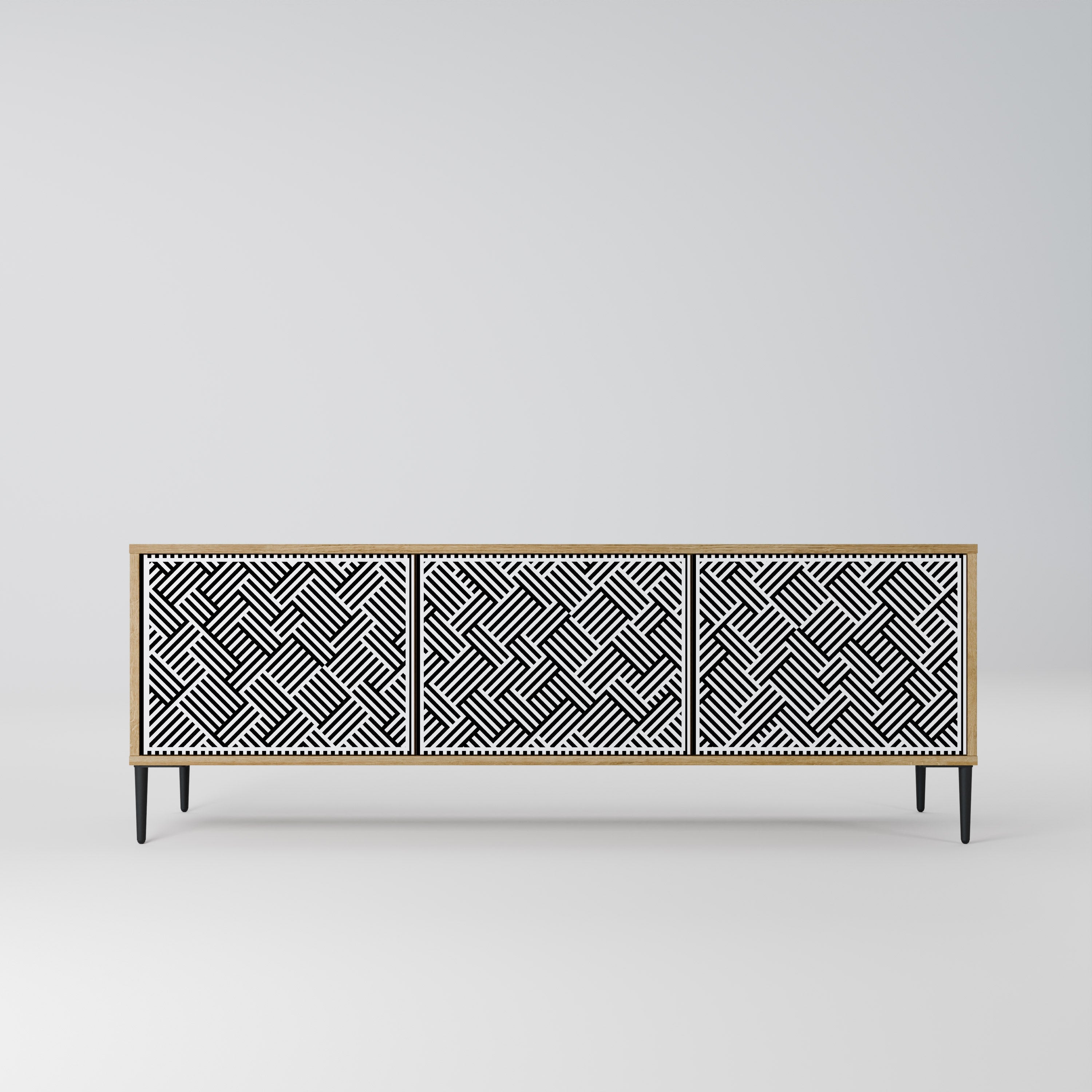 TEMPORARY SEQUENCE TV-Lowboard mit 3 Türen in Eiche-Optik