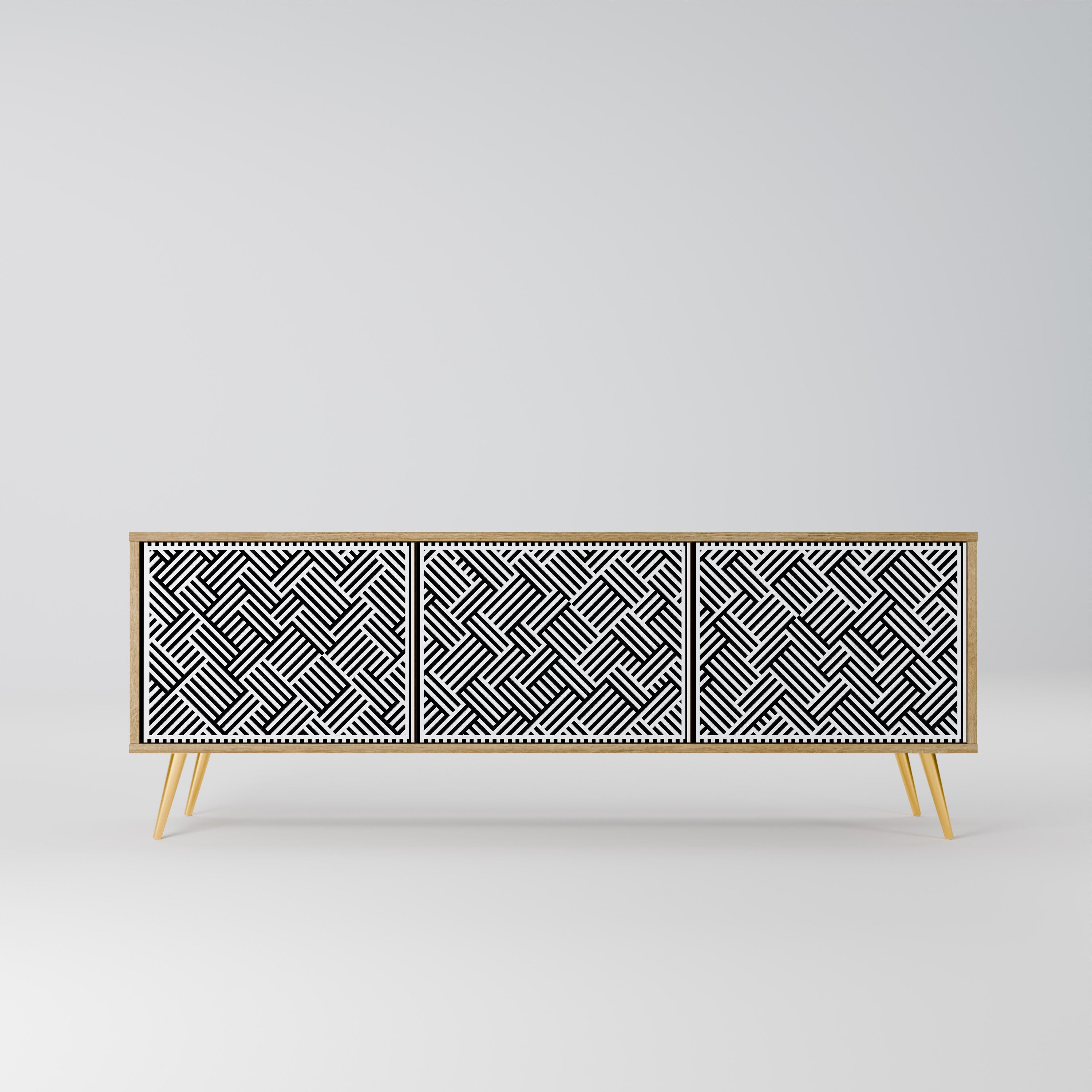 TEMPORARY SEQUENCE TV-Lowboard mit 3 Türen in Eiche-Optik