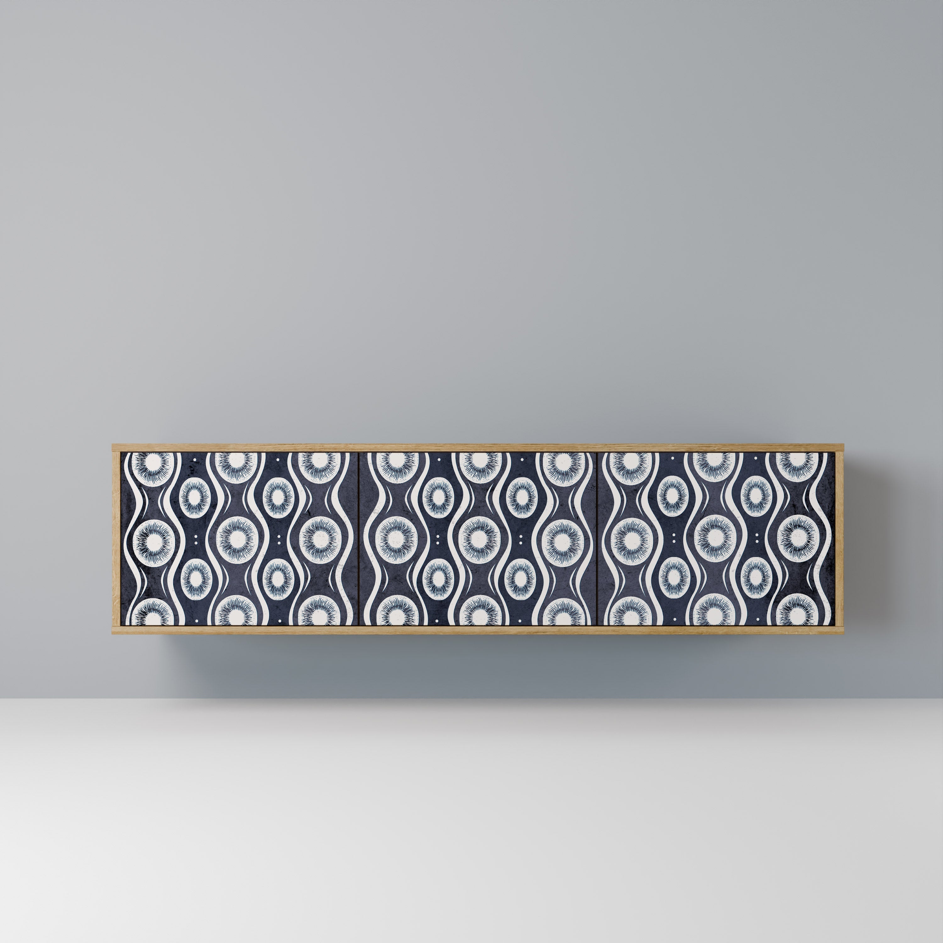 GRAPHITE EYES TV-Lowboard mit 3 Türen in Eiche-Optik