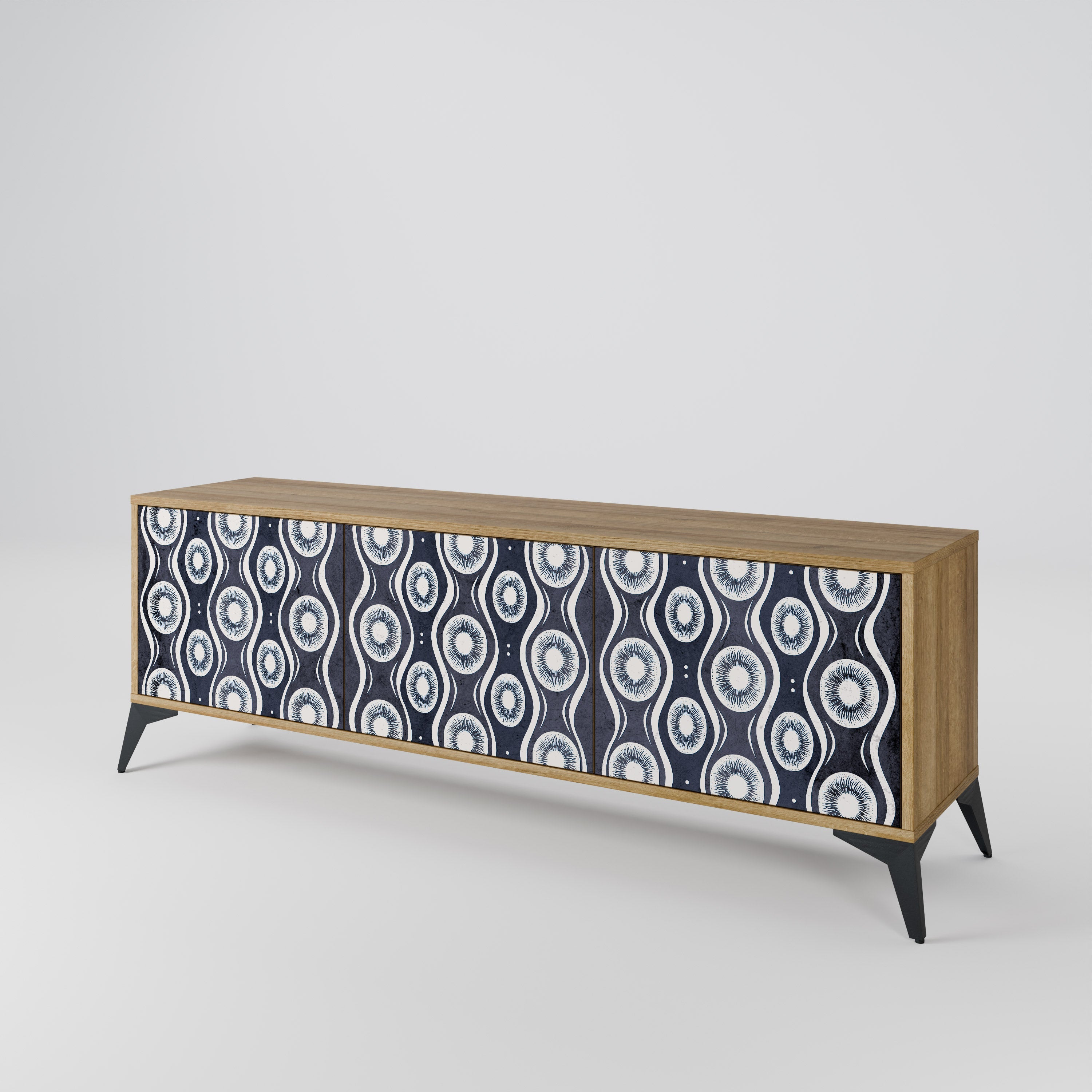 GRAPHITE EYES TV-Lowboard mit 3 Türen in Eiche-Optik